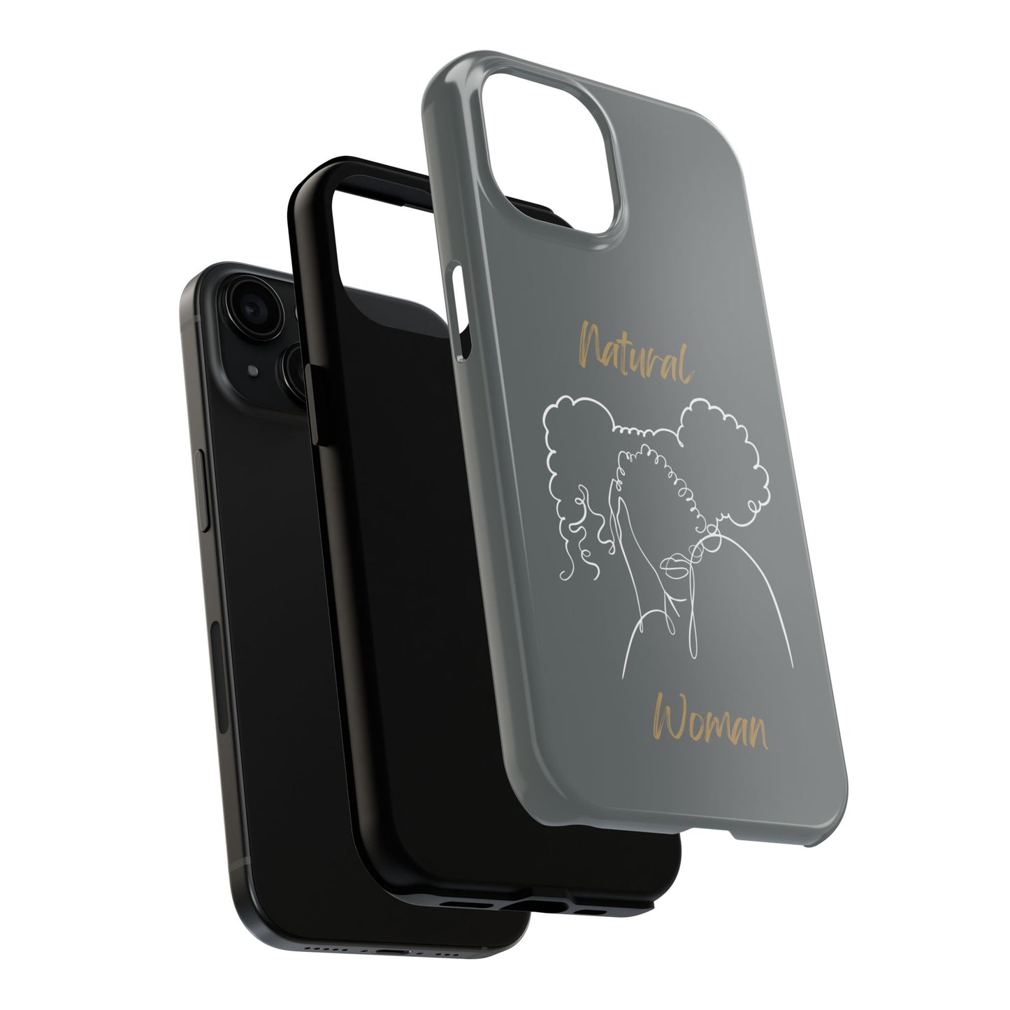 Natural Woman Twin Puffs (WL)Tough Phone Cases DARK GREY