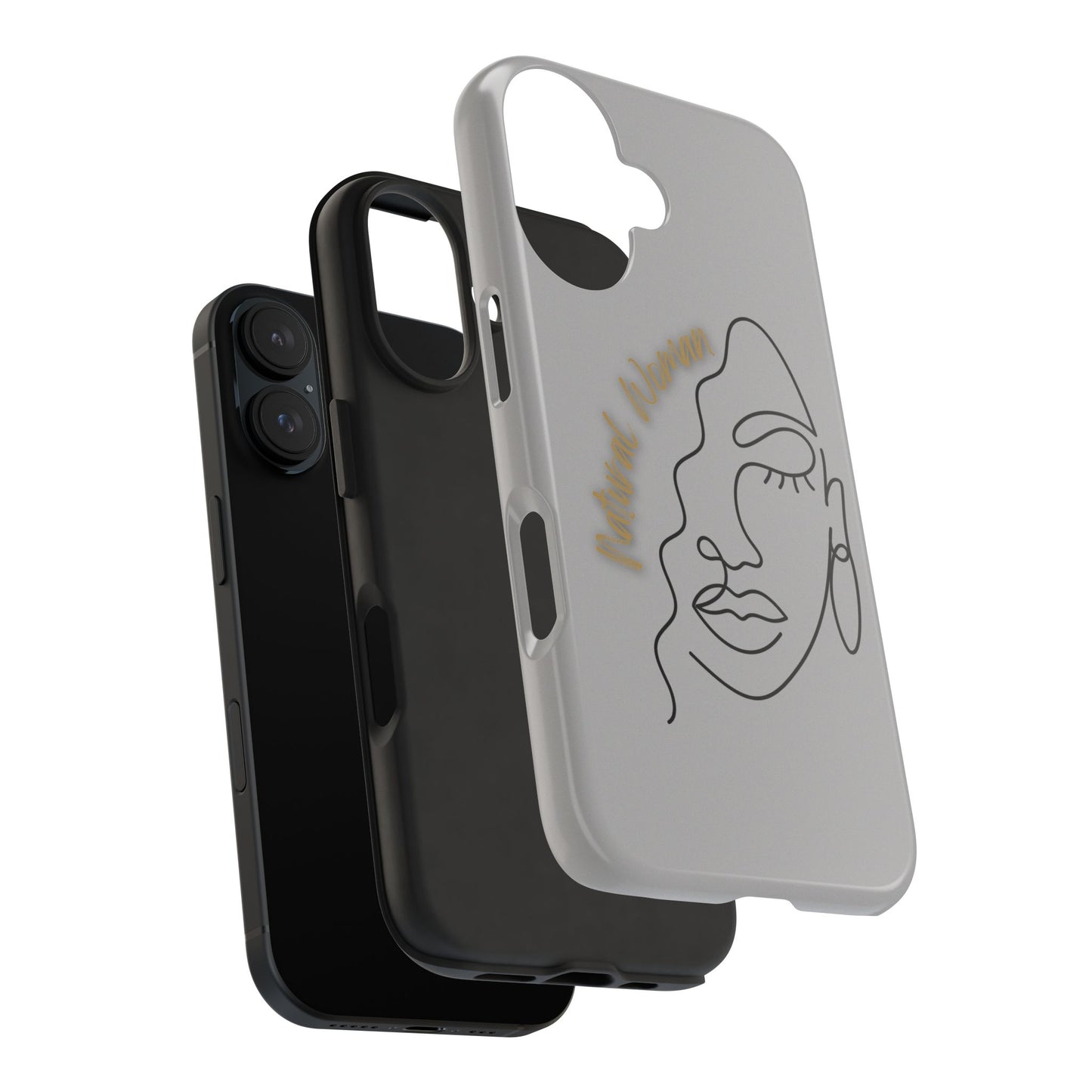 Natural Woman Half Face (BL)Tough Phone Case LIGHT GREY