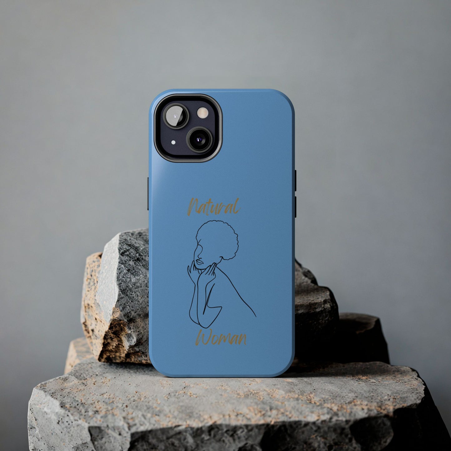 Natural Woman Cute Afro (BL)Tough Phone Cases LIGHT BLUE