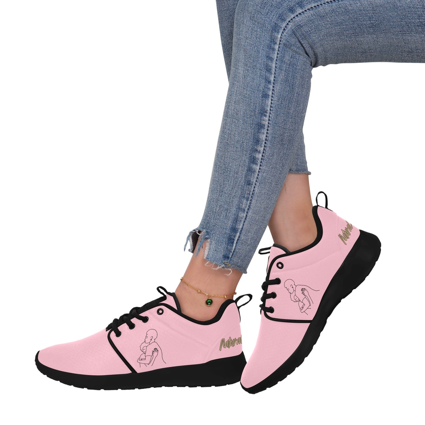 Natural Woman SAFE WITH MOMMA (BL) PINK w/ Sole Sneakers