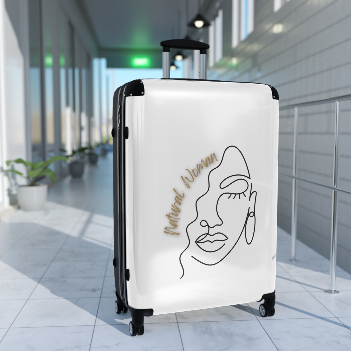 Natural Woman Half Face (BL) Suitcase WHITE