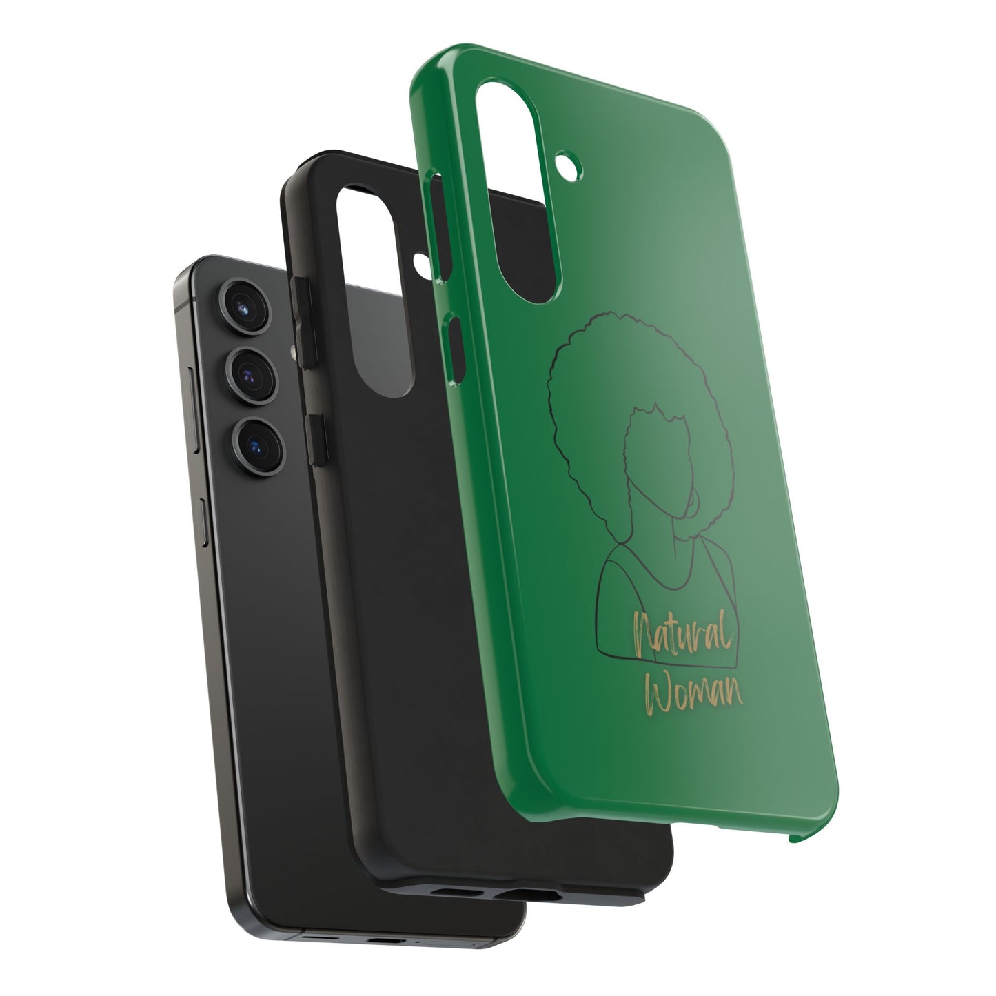 Natural Woman Afro (BL) Tough Phone Case DARK GREEN