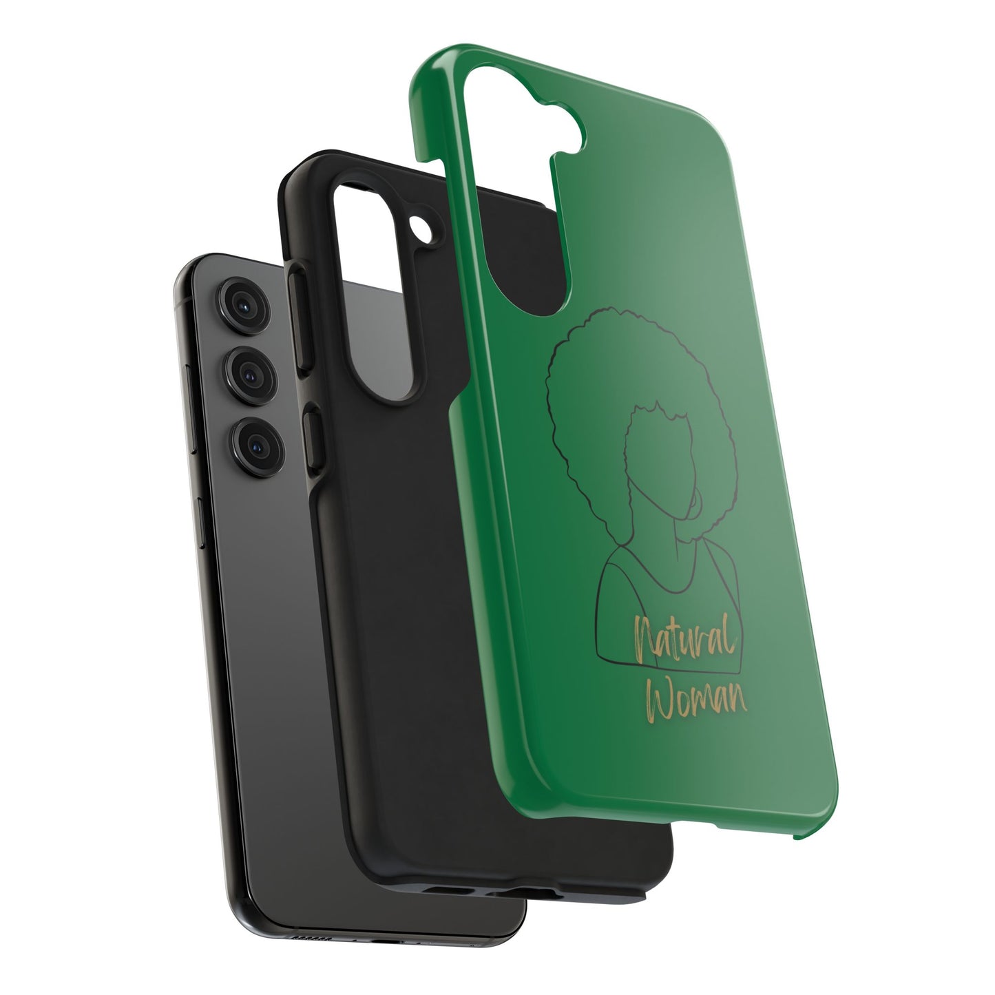 Natural Woman Afro (BL) Tough Phone Case DARK GREEN