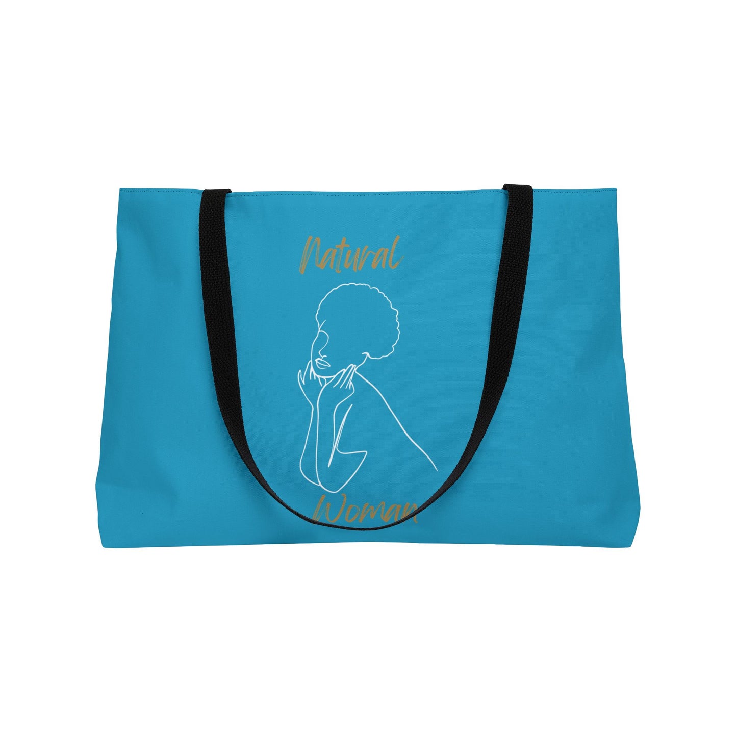 Natural Woman Cute Afro (WL) Weekender Tote Bag TURQUOISE
