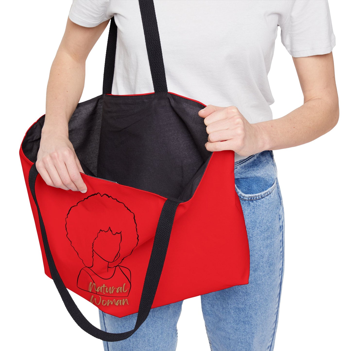Natural Woman Afro (BL) Weekender Tote Bag RED
