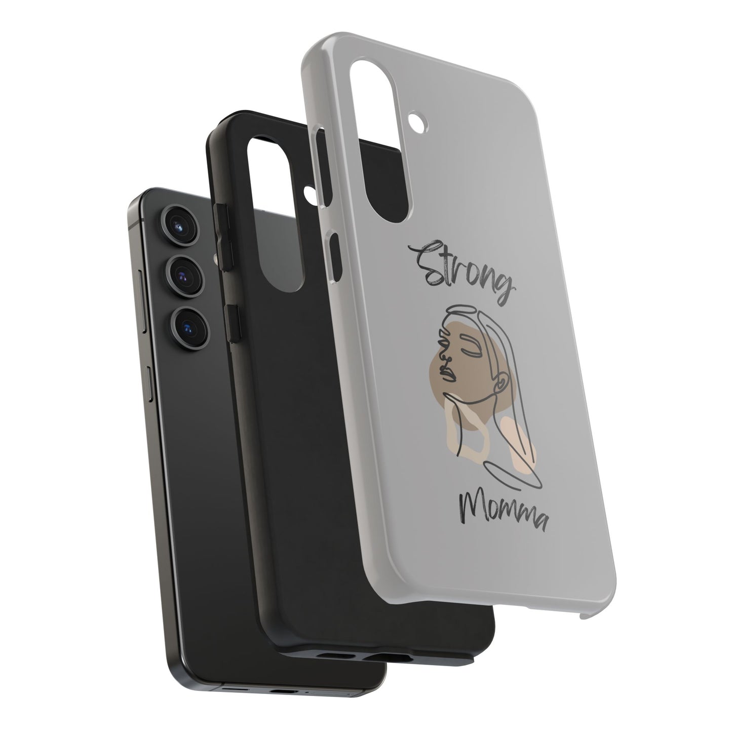 STRONG MOMMA Samsung Galaxy Tough Phone Cases (BL) Light Grey