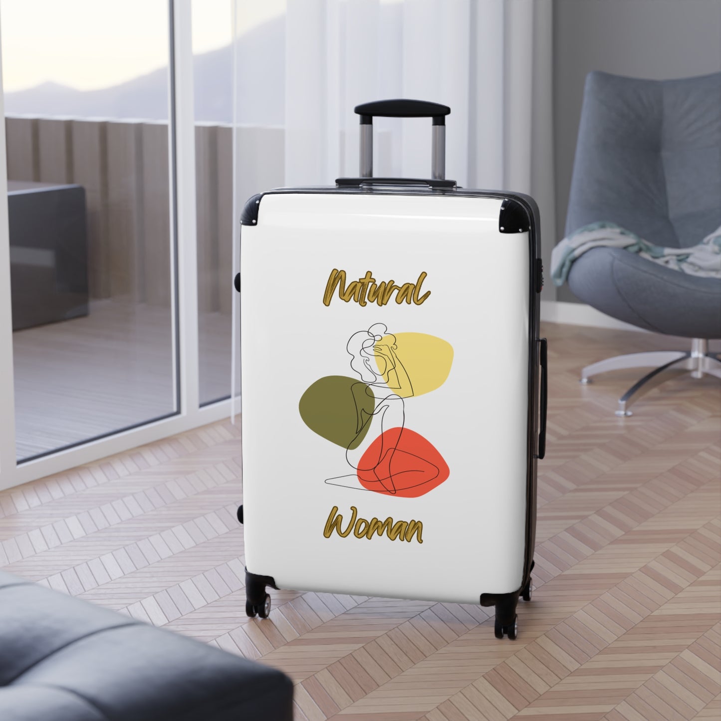 Natural Woman Colorful Pose (BL) Suitcase WHITE