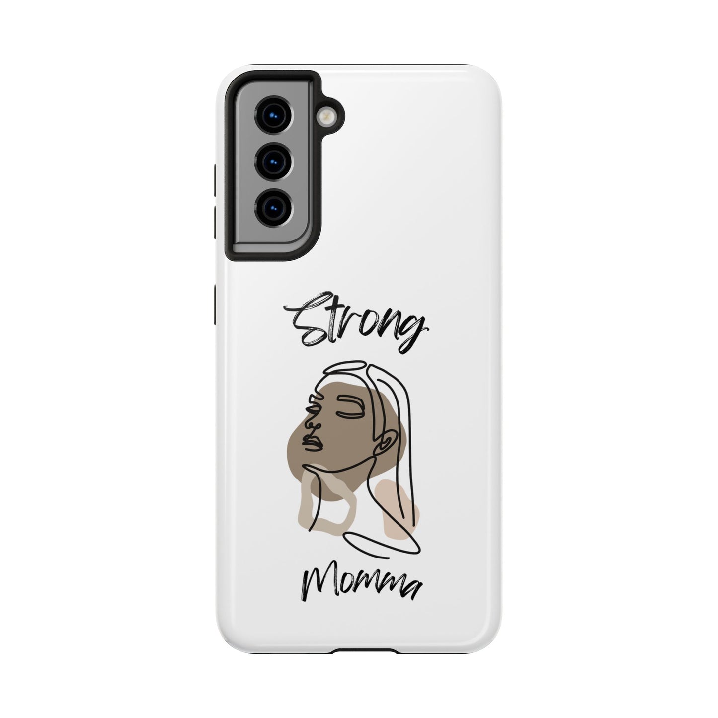 STRONG MOMMA Samsung Galaxy Tough Phone Cases (BL) White