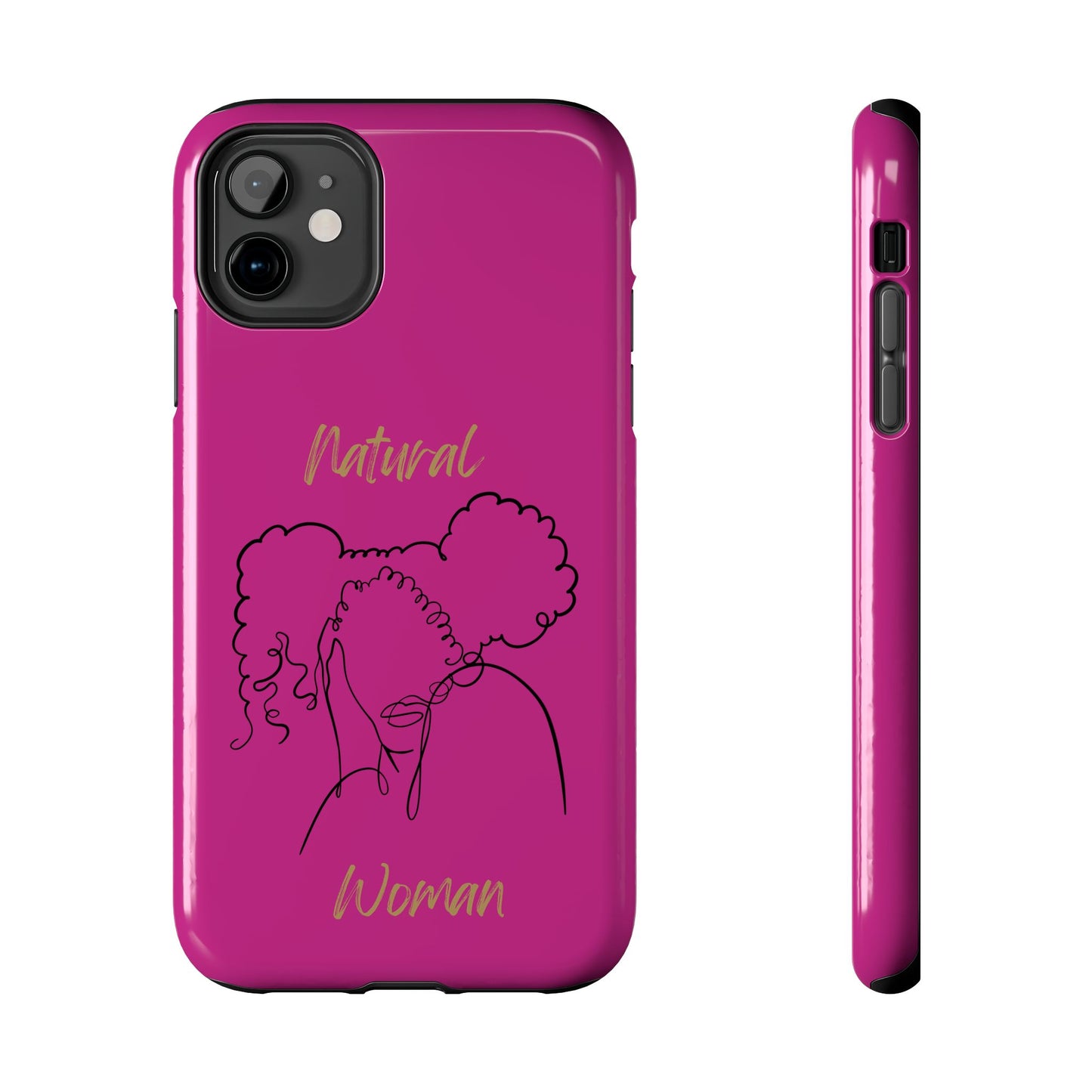 Natural Woman Twin Puffs (BL)Tough Phone Cases PINK