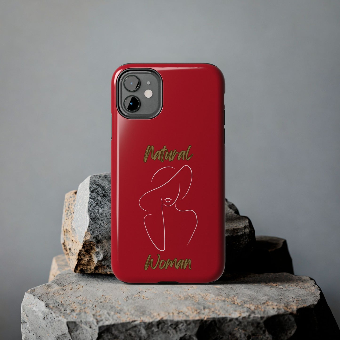 Natural Woman Sun Hat (WL) Tough Phone Cases DARK RED