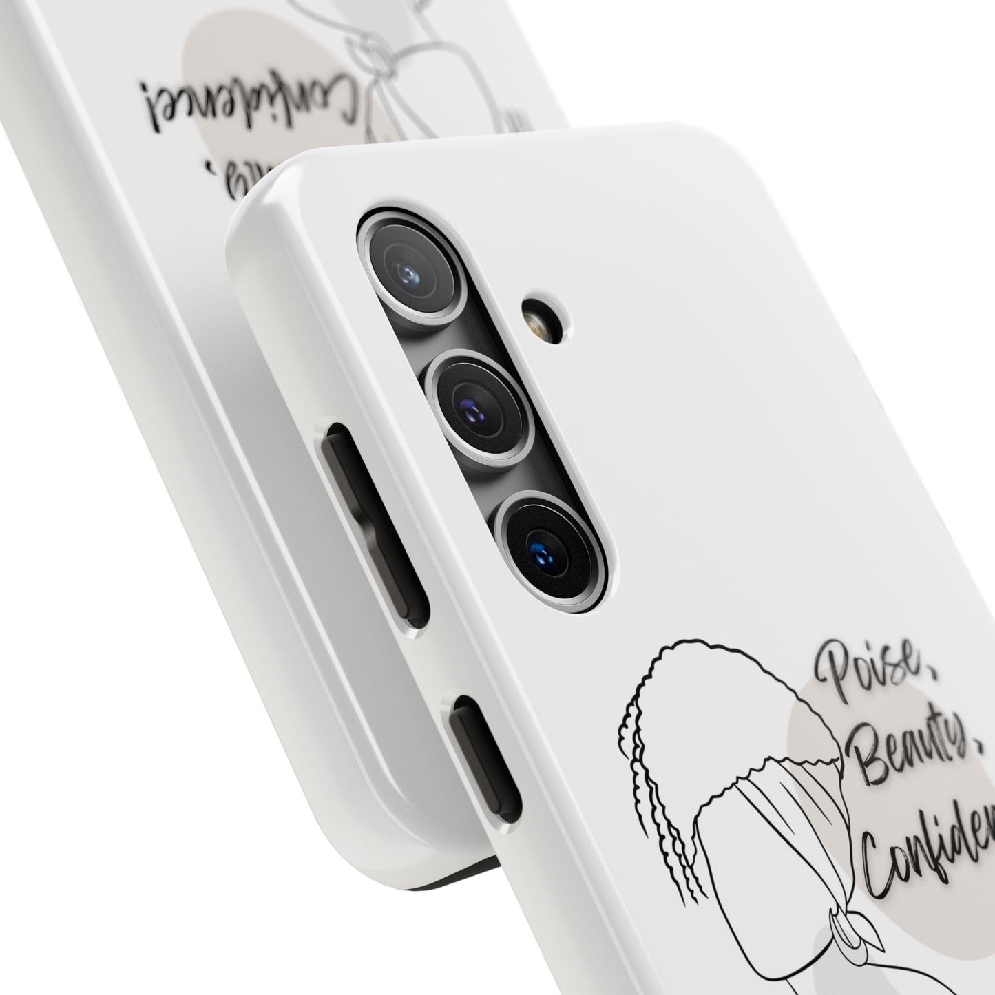 Natural woman Puff (BL)Tough Phone Cases WHITE