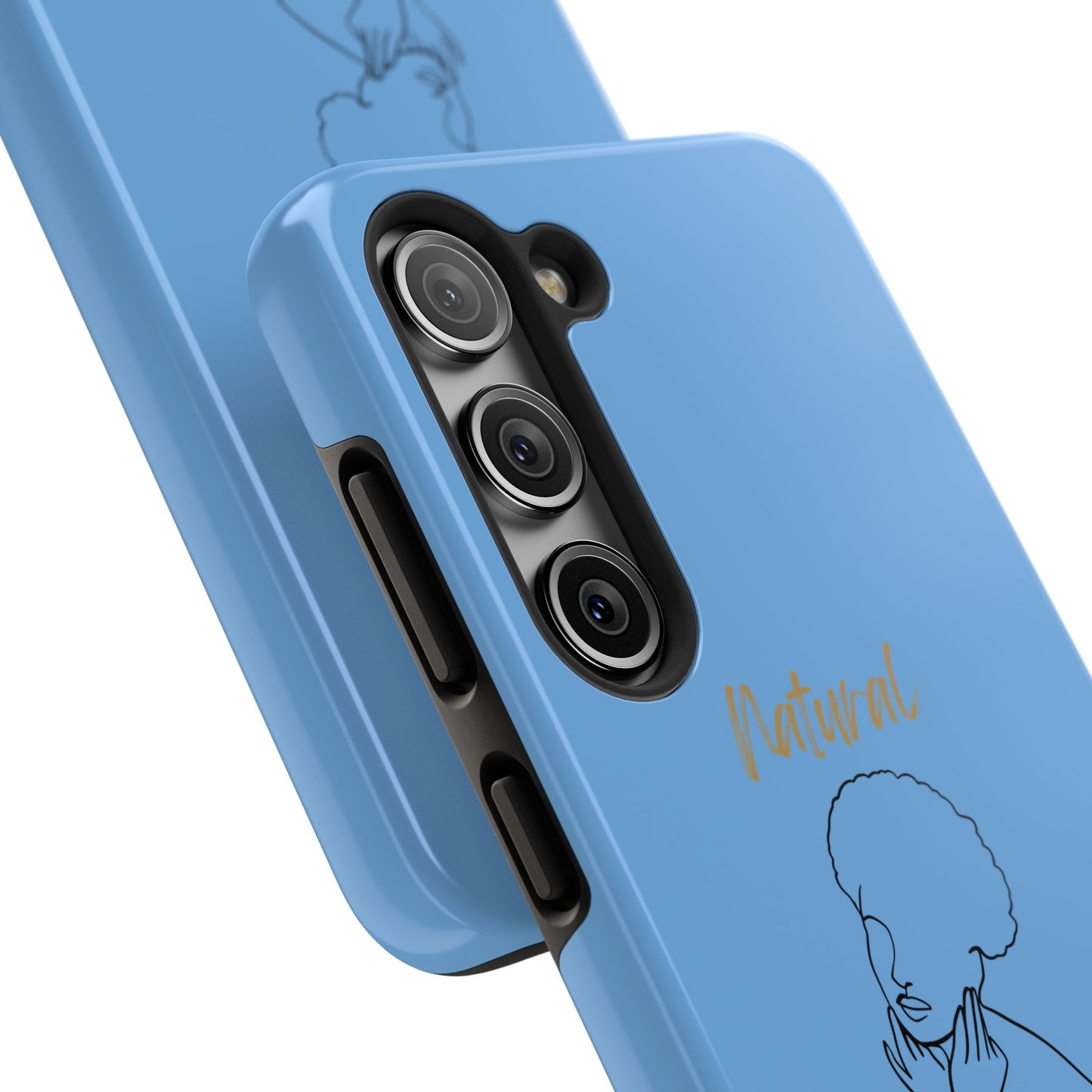 Natural Woman Cute Afro (BL)Tough Phone Cases LIGHT BLUE