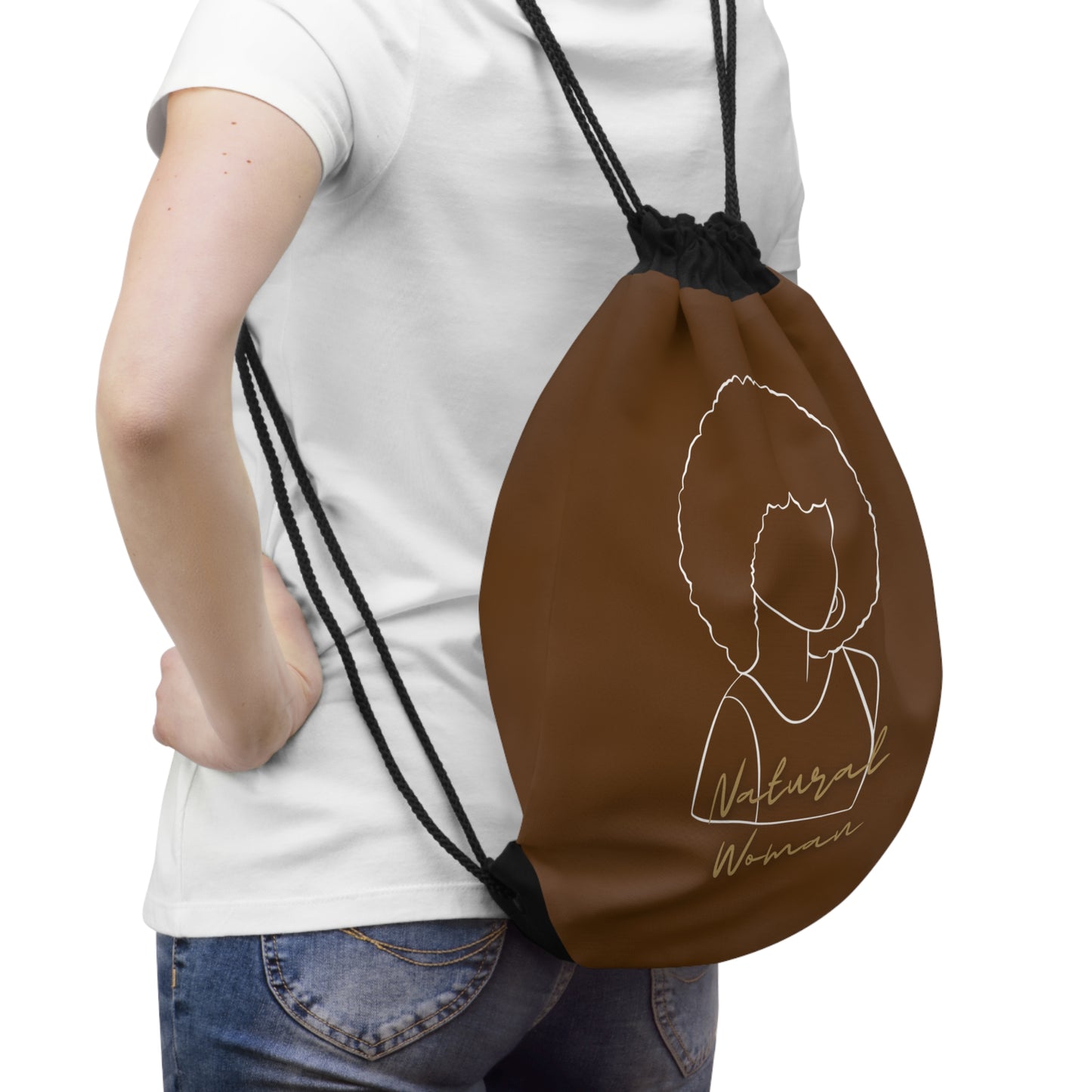 Natural Woman Afro (WL) Drawstring Bag BROWN