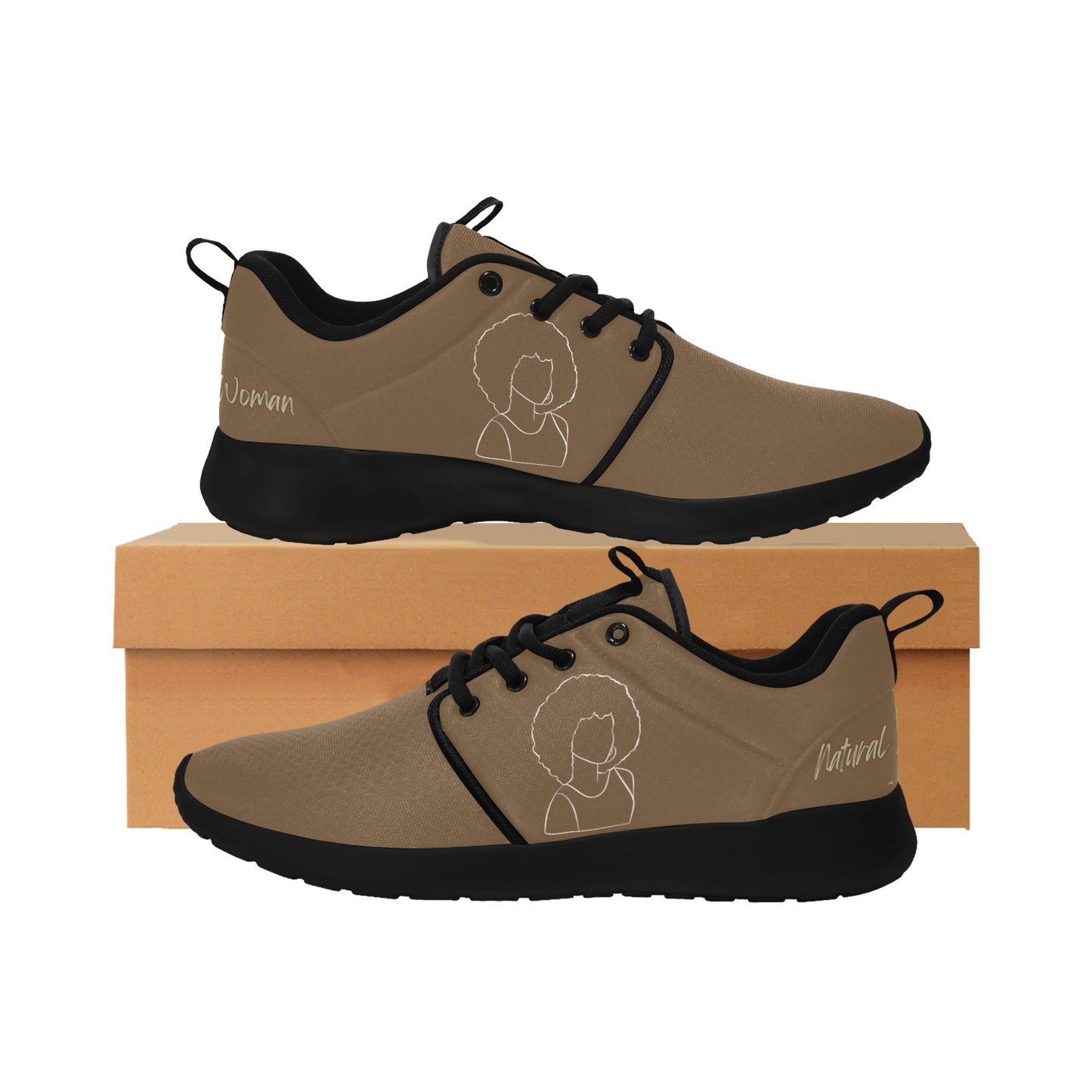 Natural Woman AFRO (WL) BROWN w/ Black Sole Sneakers
