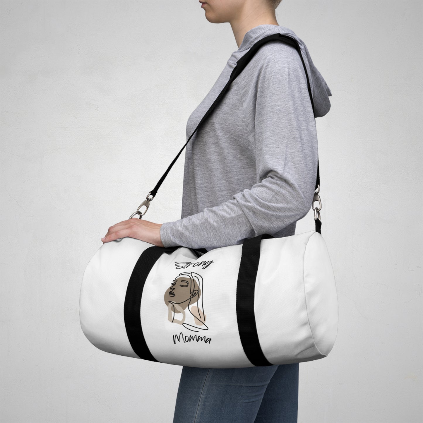Strong Momma (BL) Duffel Bag WHITE