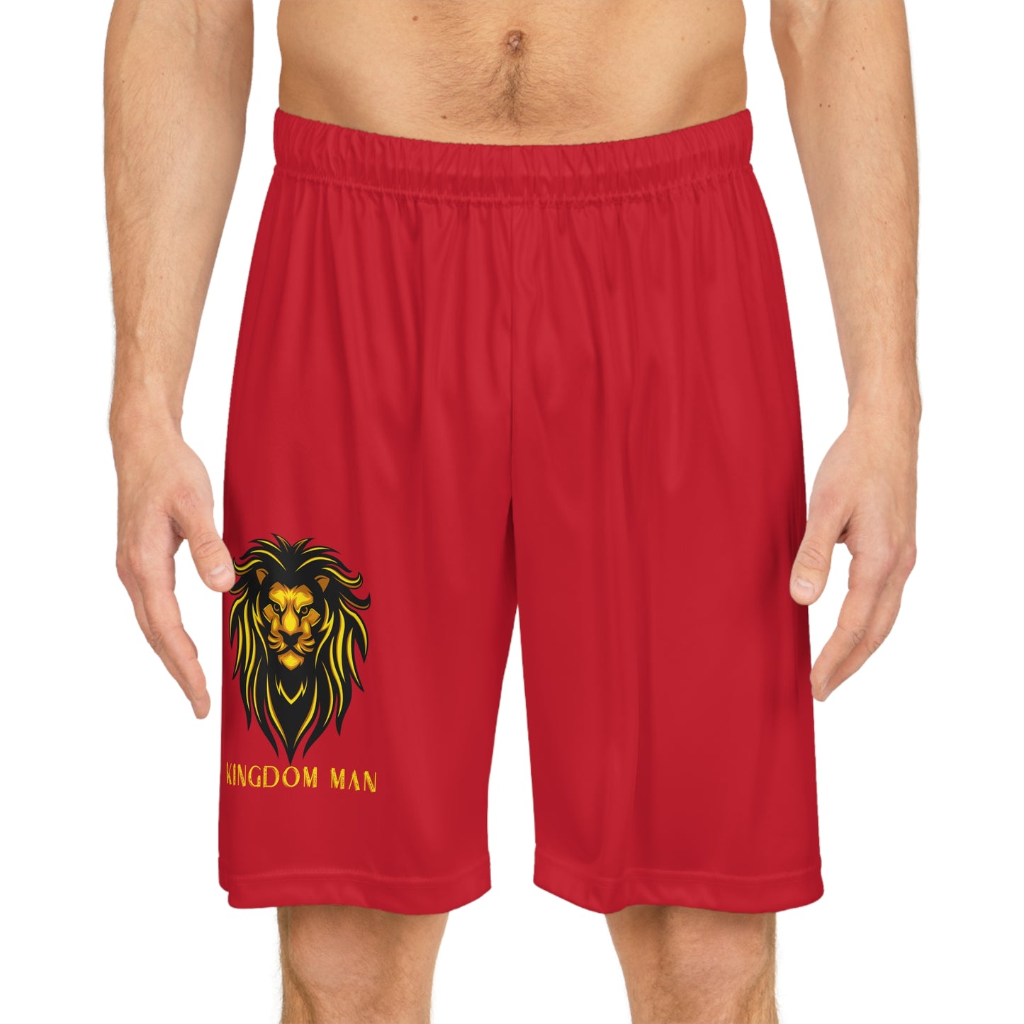 Kingdom Man (Gold) Basketball Shorts DARK RED