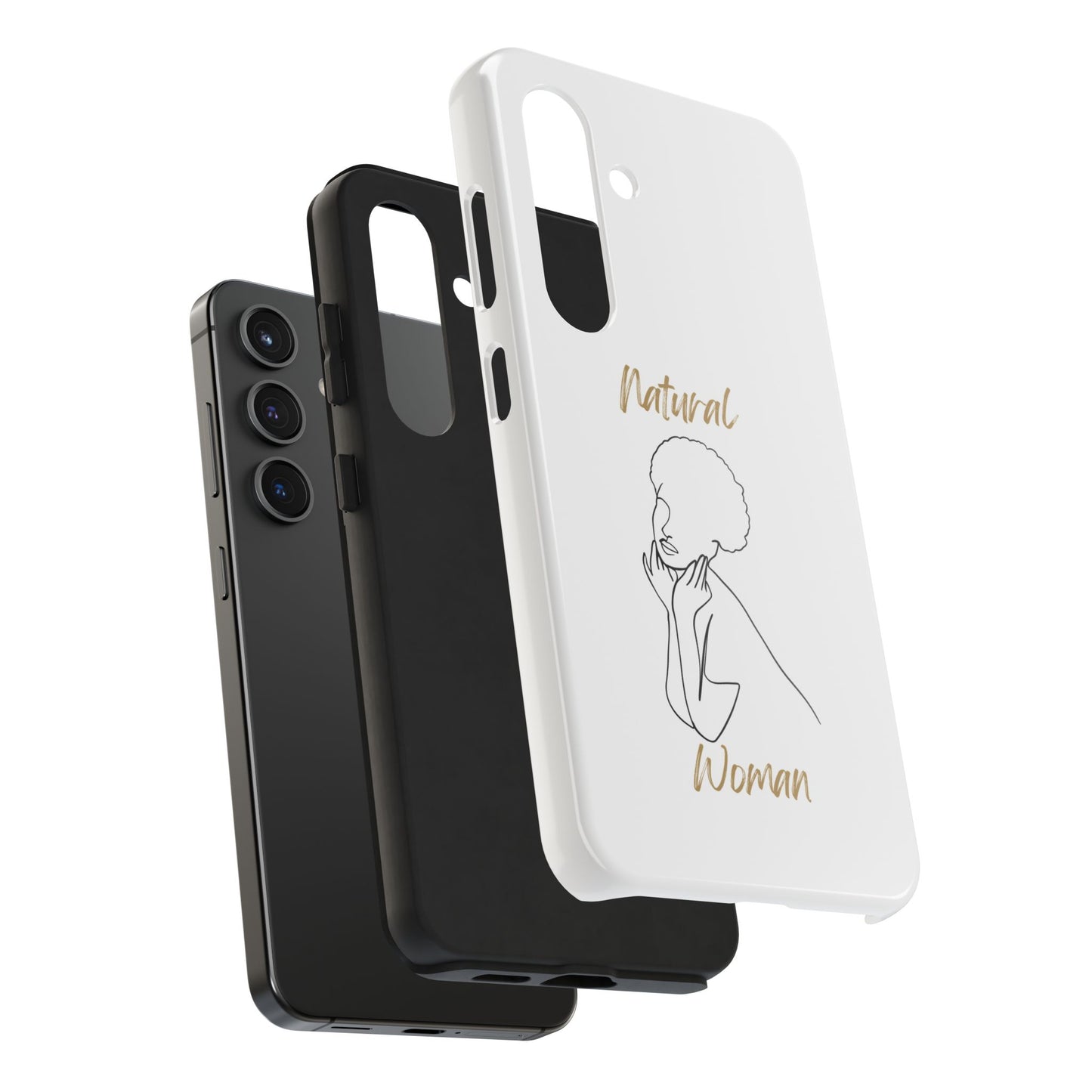 Natural Woman Cute Afro (BL)Tough Phone Cases WHITE
