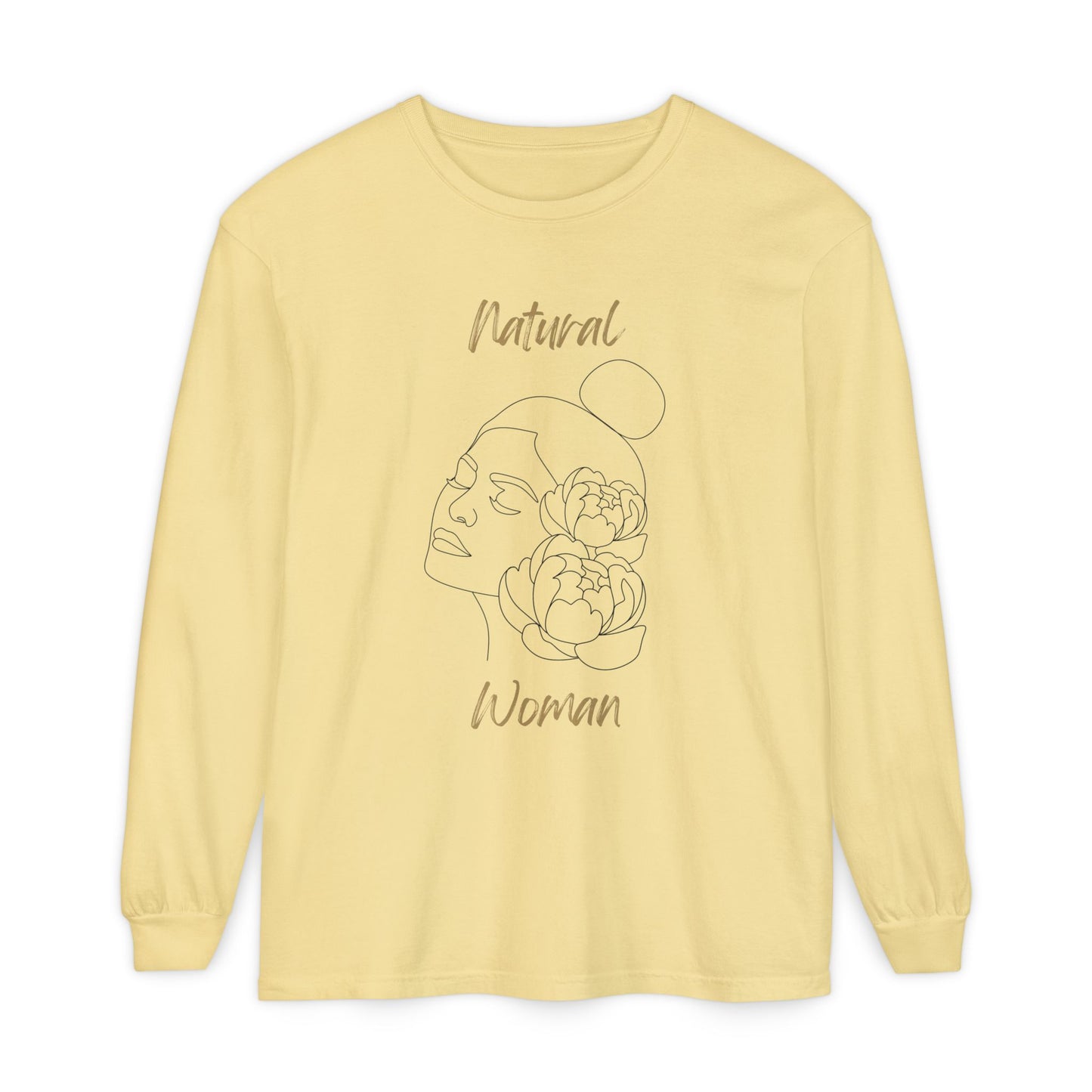 Natural Woman Bun & Flower (BL) Long Sleeve T-Shirt