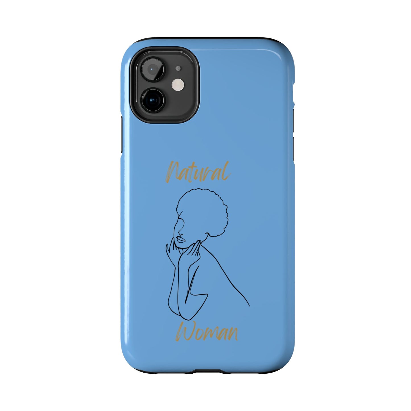Natural Woman Cute Afro (BL)Tough Phone Cases LIGHT BLUE