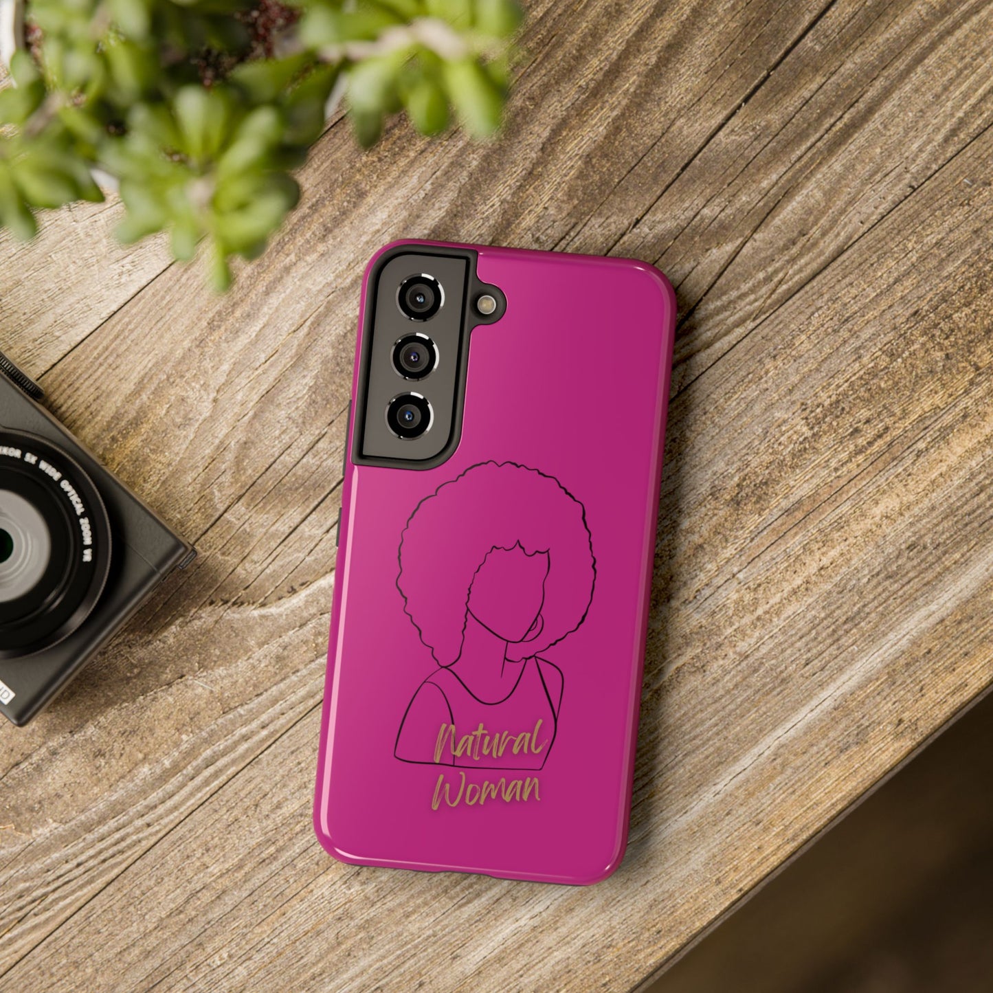 Natural Woman Afro (BL)Tough Phone Cases PINK