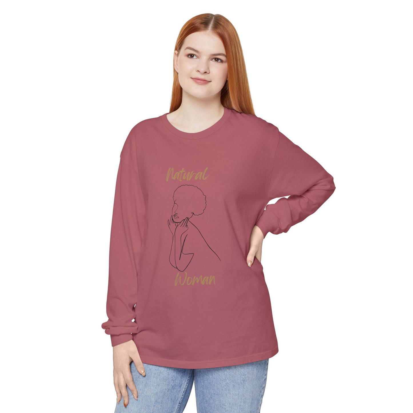 Natural Woman Cute Afro (BL) Long Sleeve T-Shirt