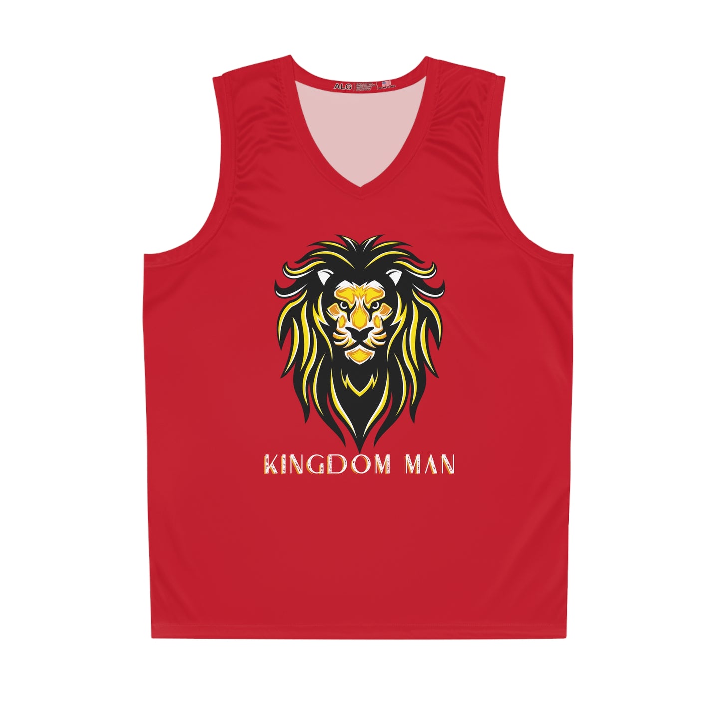 Kingdom Man (Gold) Basketball Jersey DARK RED