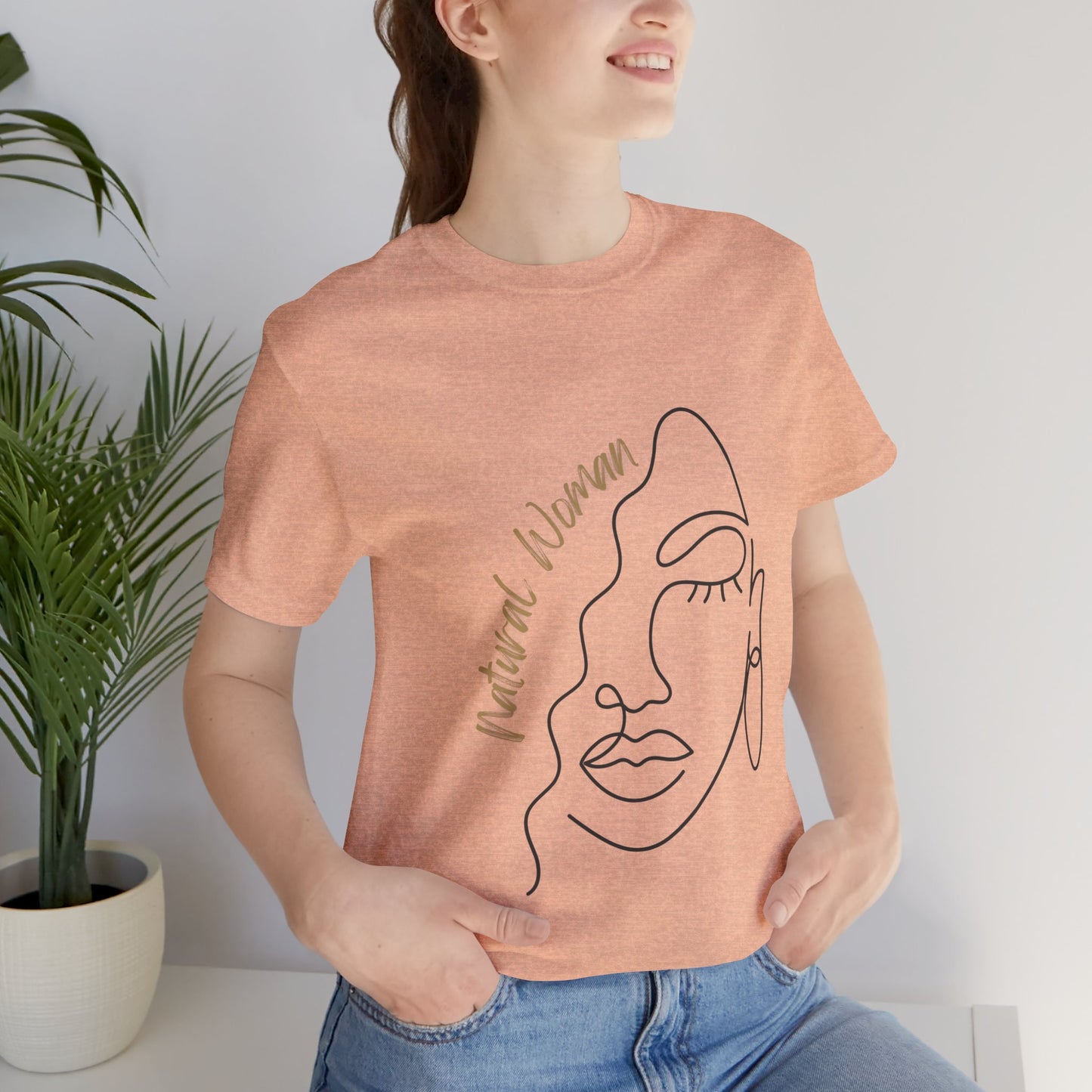 Natural Woman Half Face (BL) Short Sleeve T-Shirt