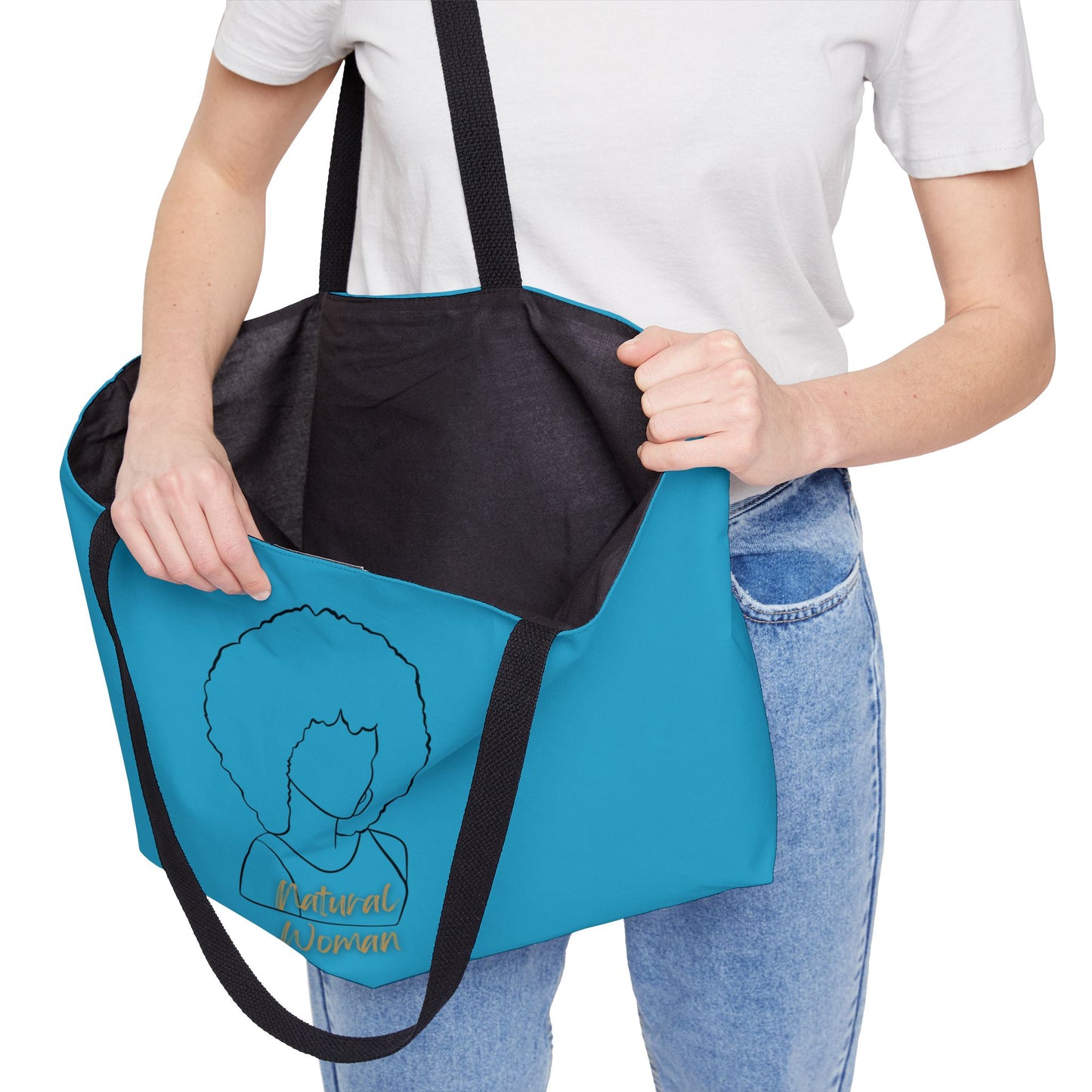 Natural Woman Afro (BL) Weekender Tote Bag TURQUOISE