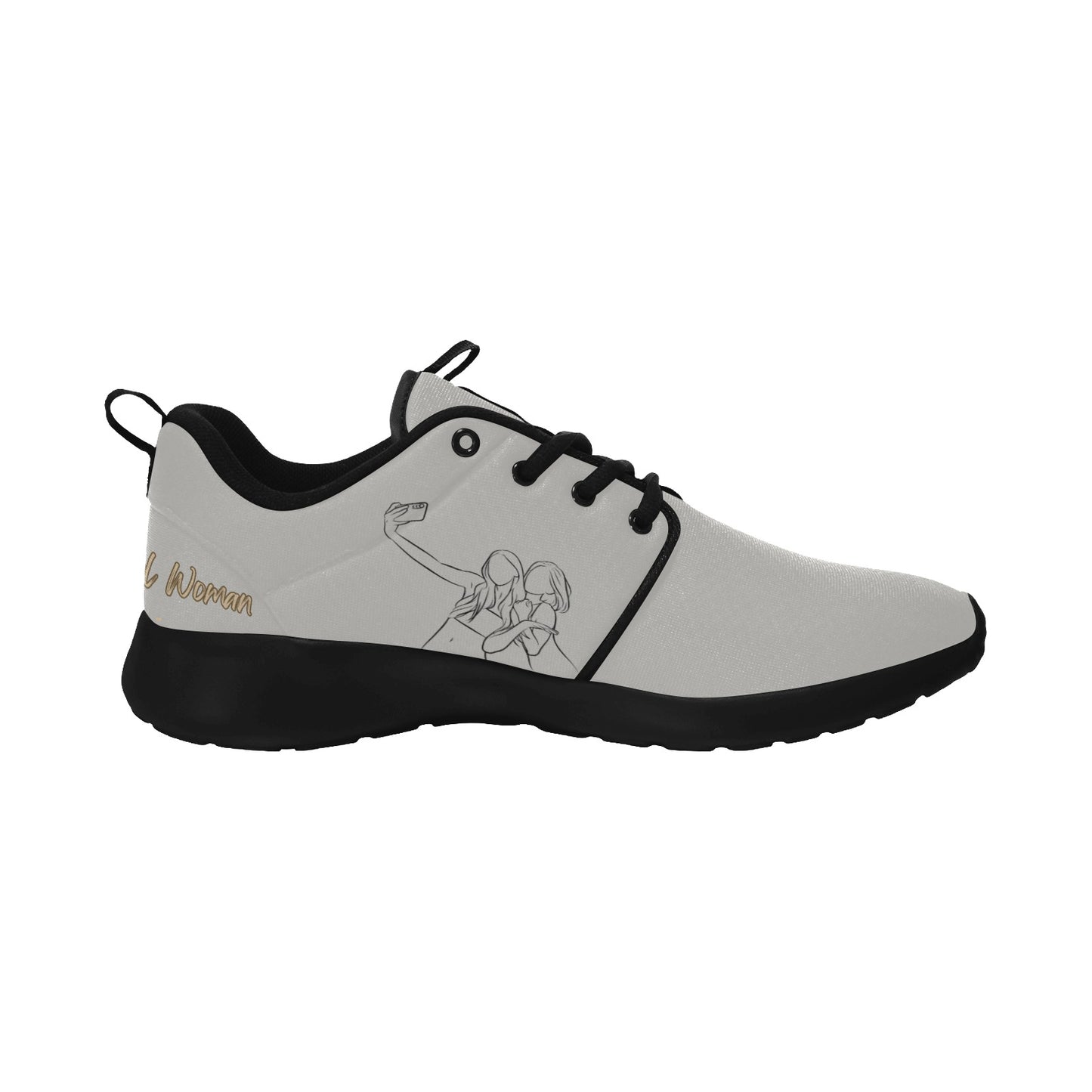 Natural Women FRIENDS SELFIE (BL) GRAY w/ Black Sole Sneakers