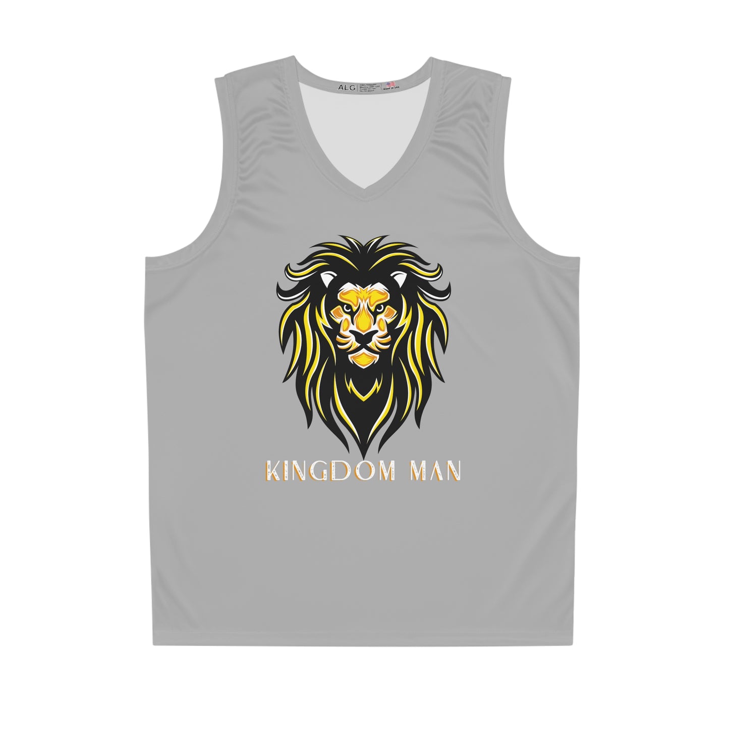 Kingdom Man (Gold) Basketball Jersey LIGHT GREY