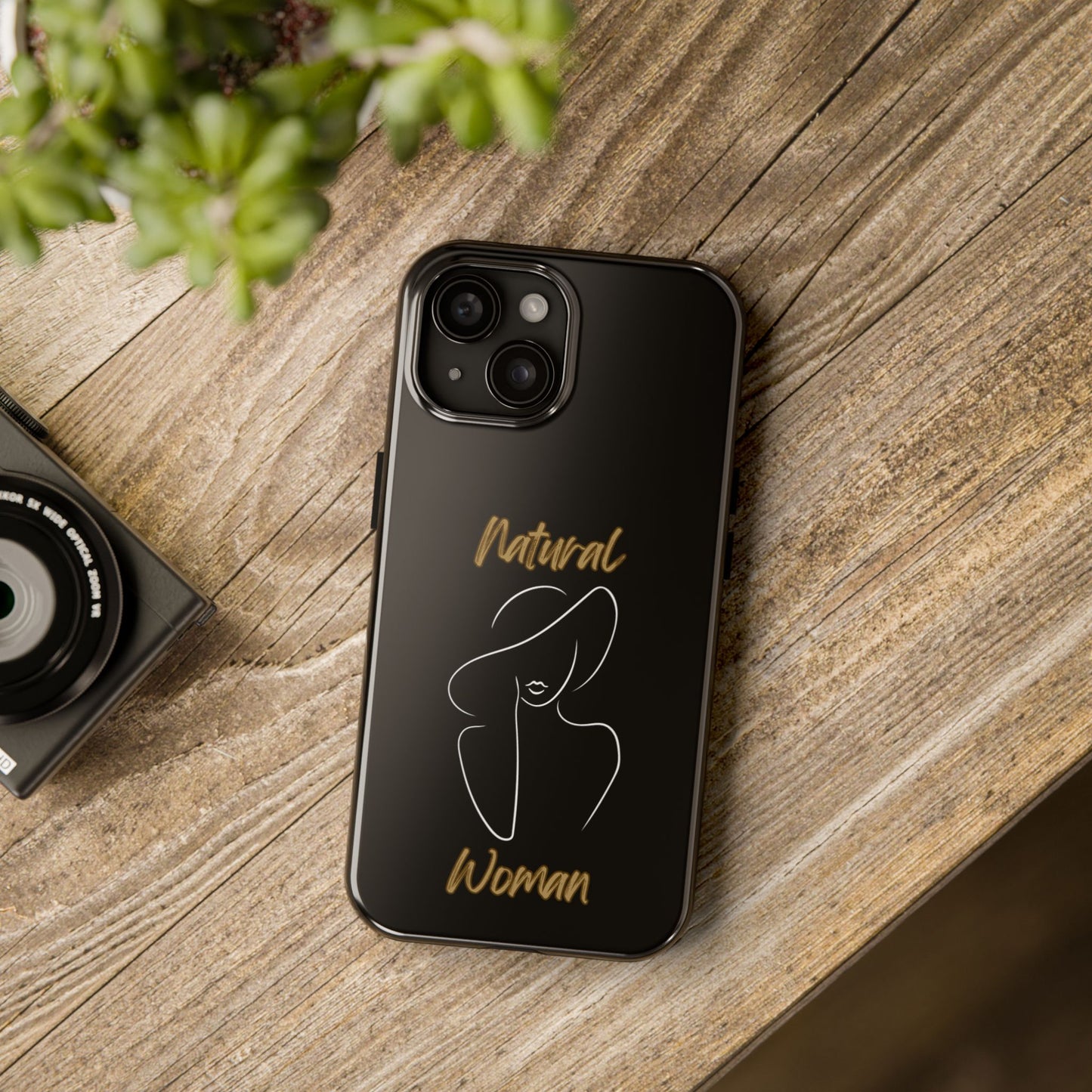 Natural Woman Sun Hat (WL) Tough Phone Cases BLACK