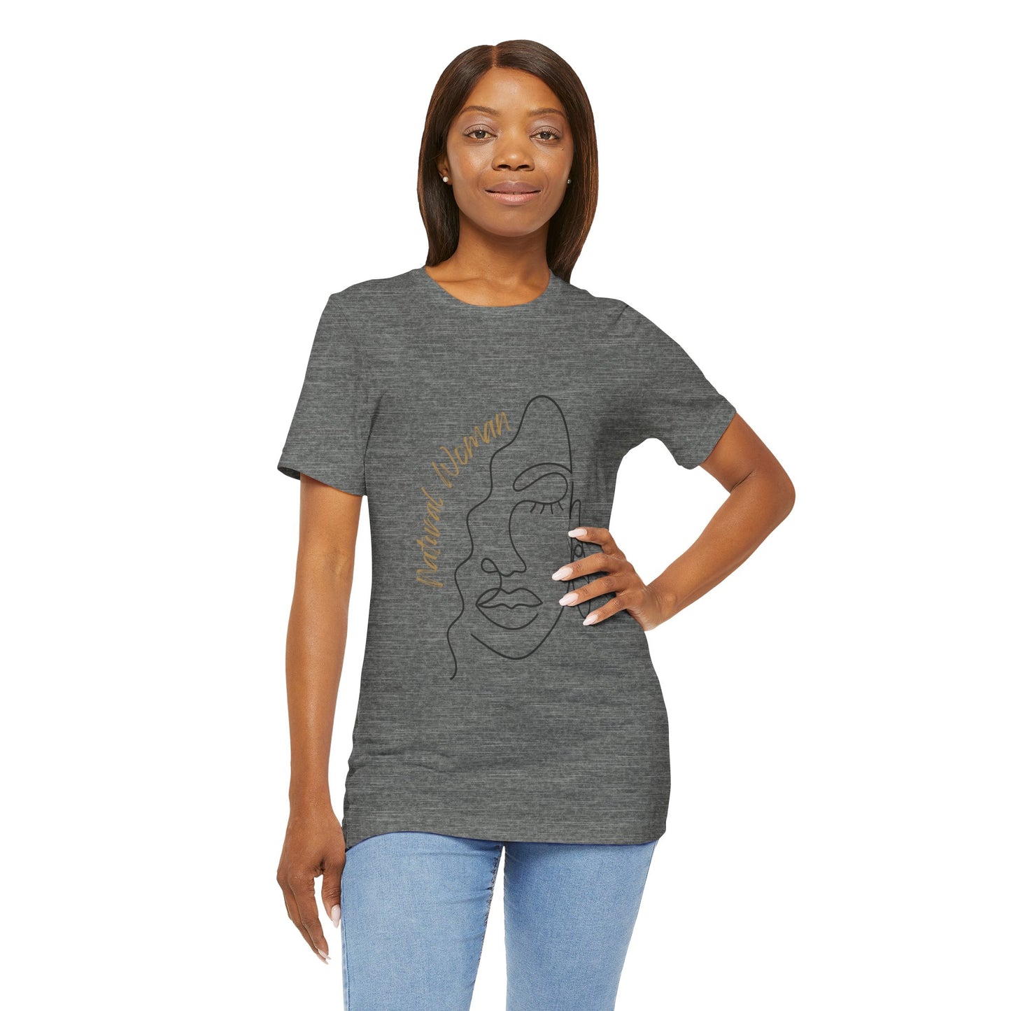 Natural Woman Half Face (BL) Short Sleeve T-Shirt