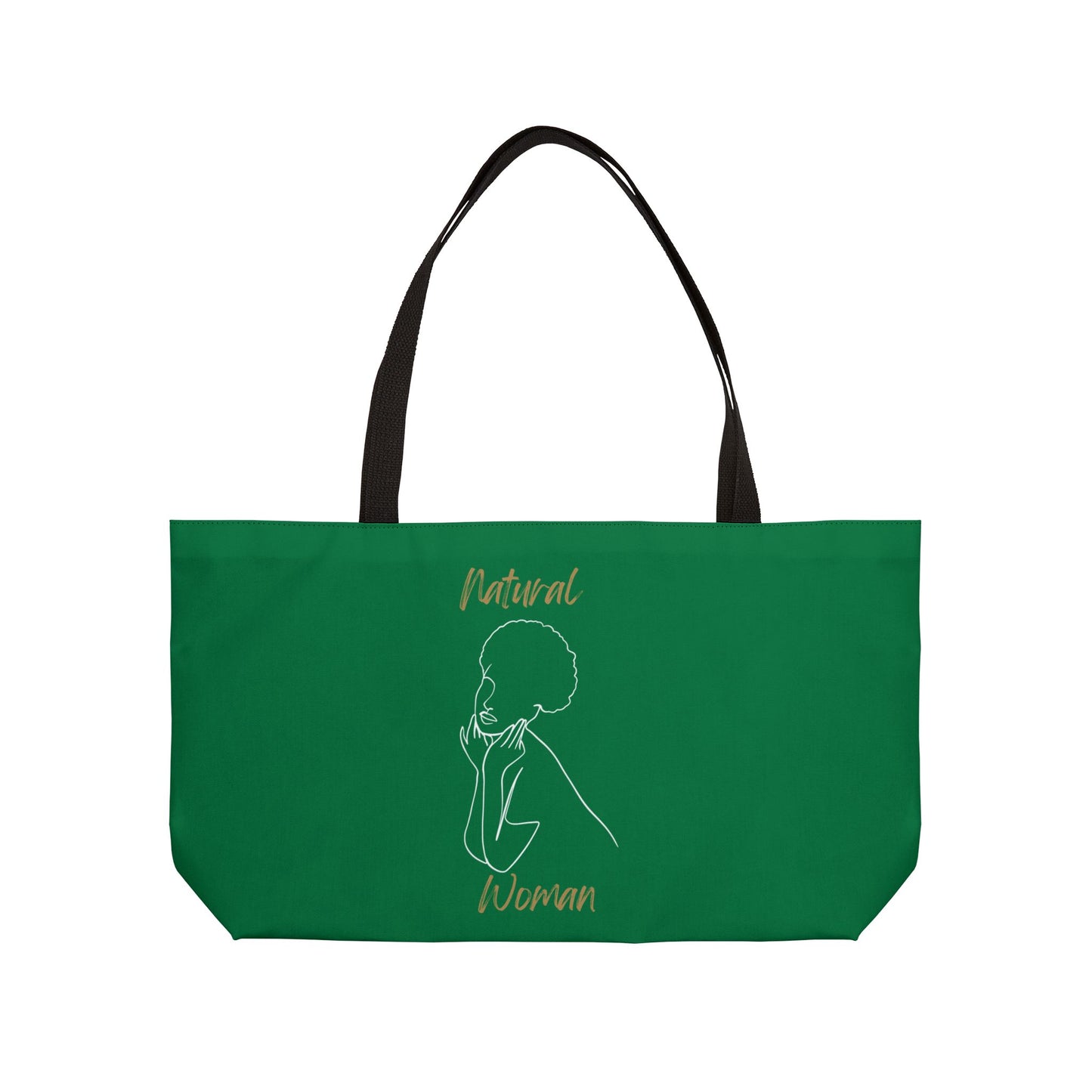 Natural Woman Cute Afro (WL) Weekender Tote Bag DARK GREEN