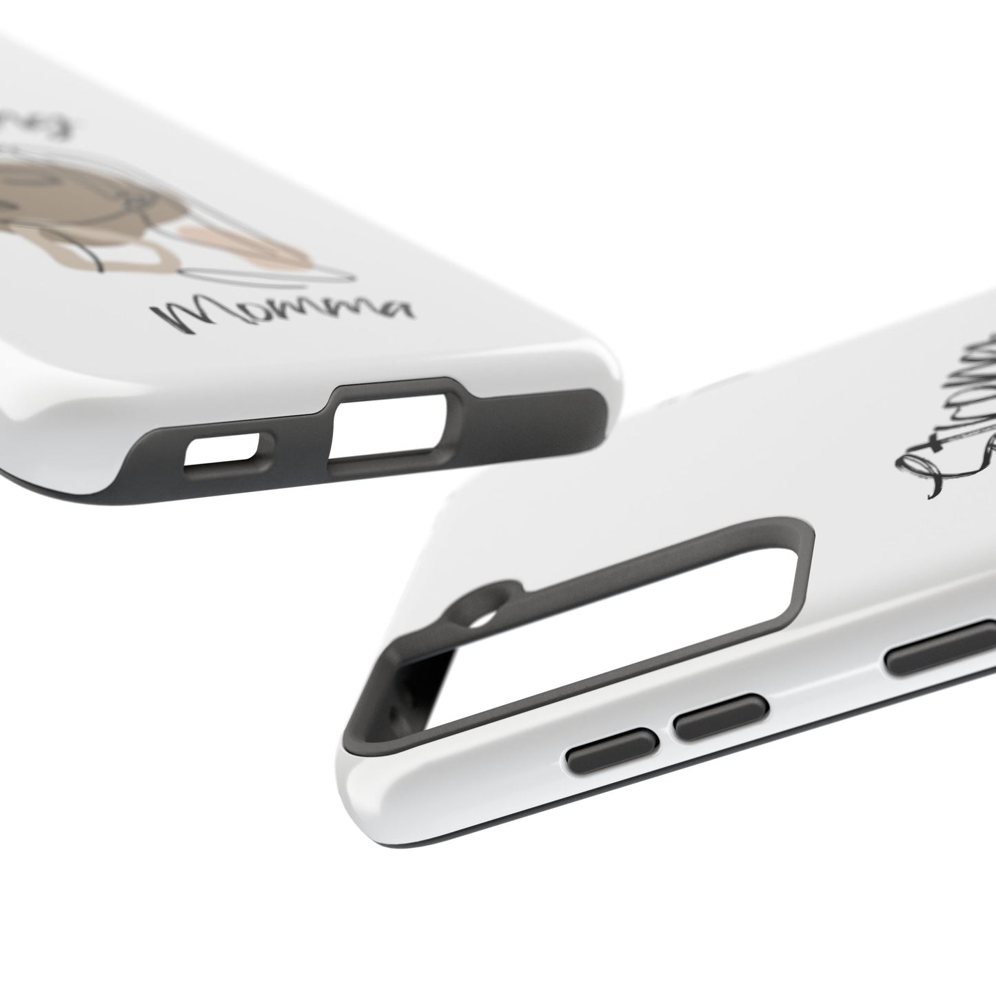 STRONG MOMMA Samsung Galaxy Tough Phone Cases (BL) White