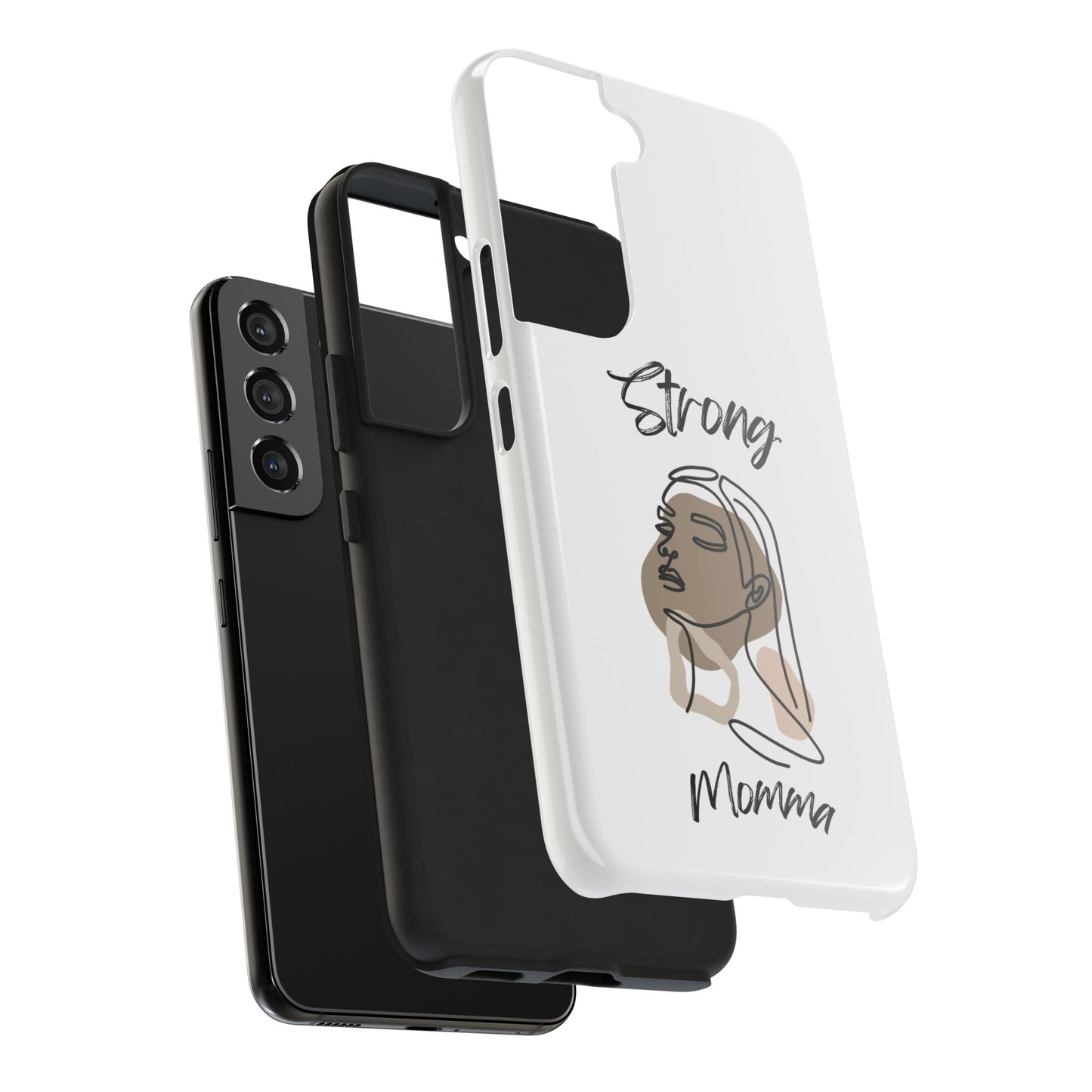 STRONG MOMMA Samsung Galaxy Tough Phone Cases (BL) White