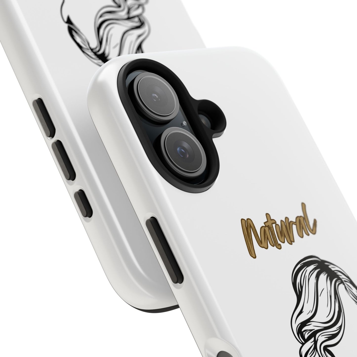 Natural Woman Long Curl (BL)Tough Phone Cases WHITE