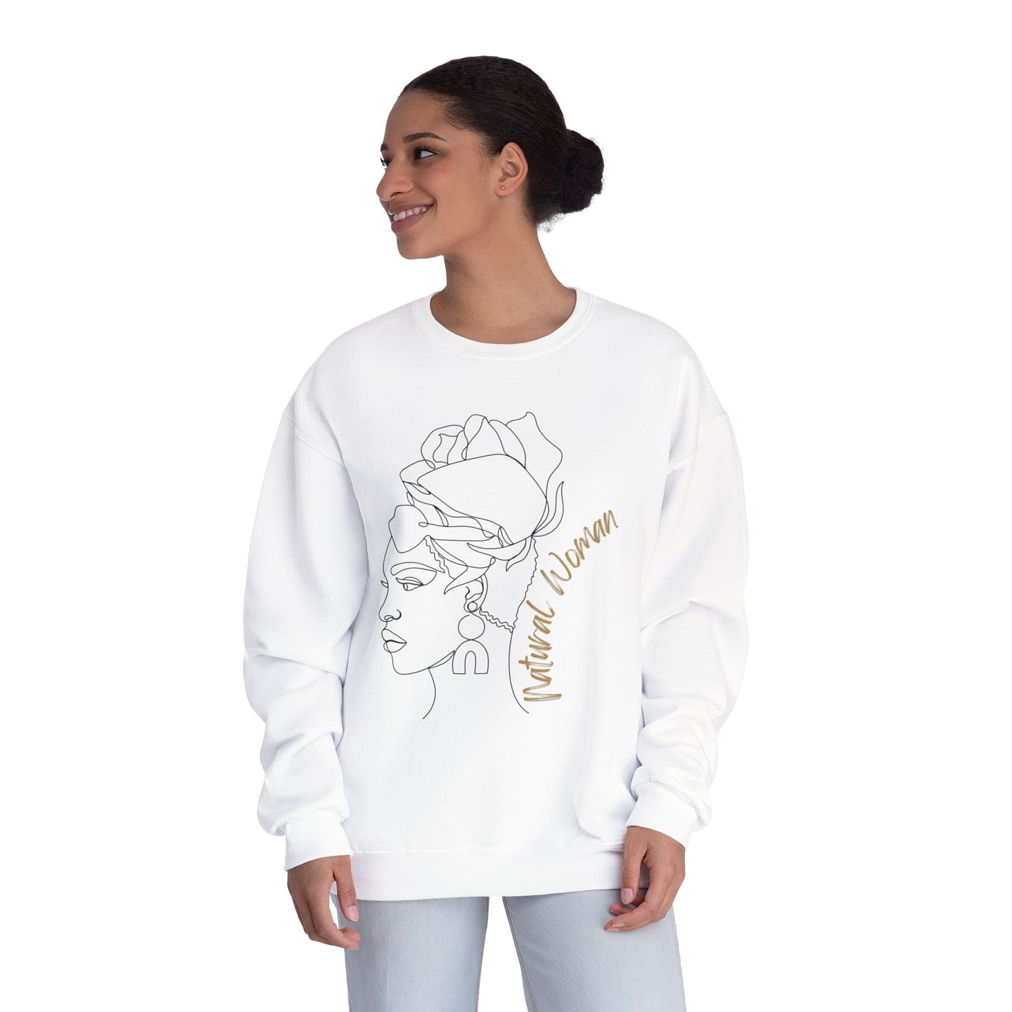 Natural Woman Flower Wrap (BL) Crewneck Sweatshirt