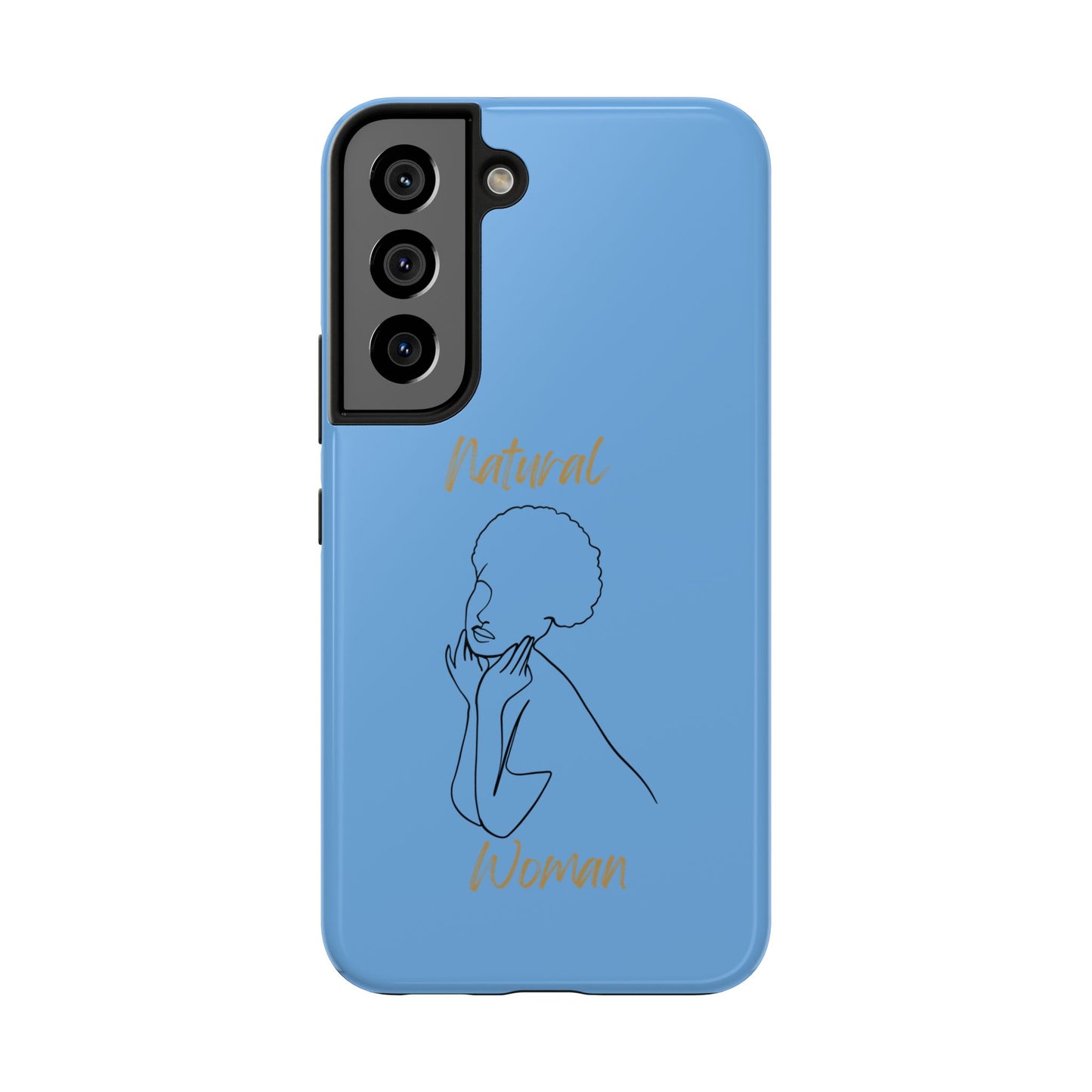 Natural Woman Cute Afro (BL)Tough Phone Cases LIGHT BLUE
