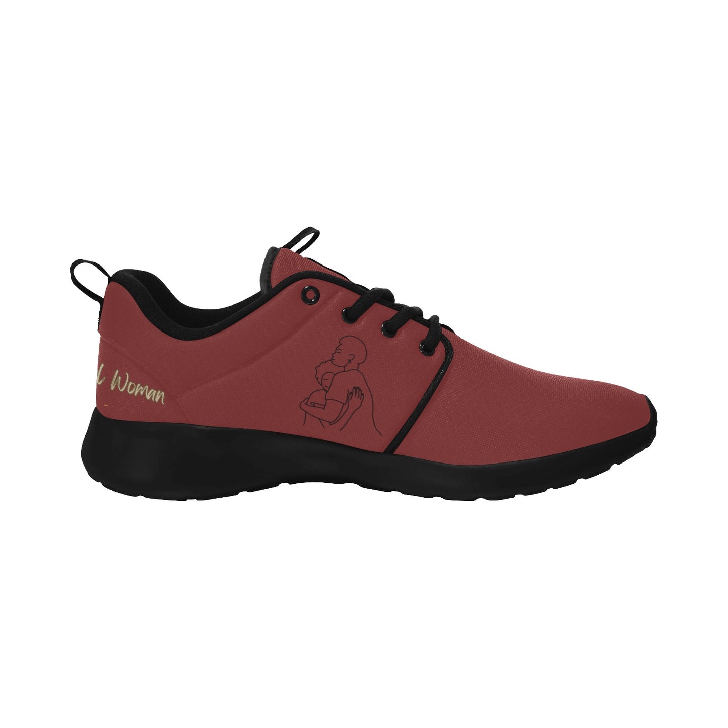 Natural Woman SAFE WITH MOMMA (BL) MAROON w/ Sole Sneakers