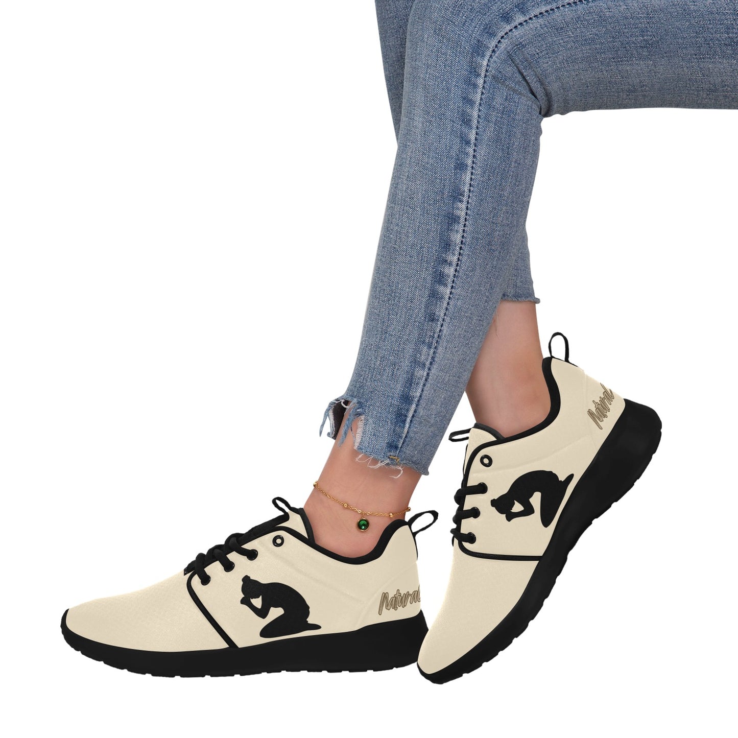 Natural Woman PRAY (BL) CREAM w/ Black Sole Sneakers