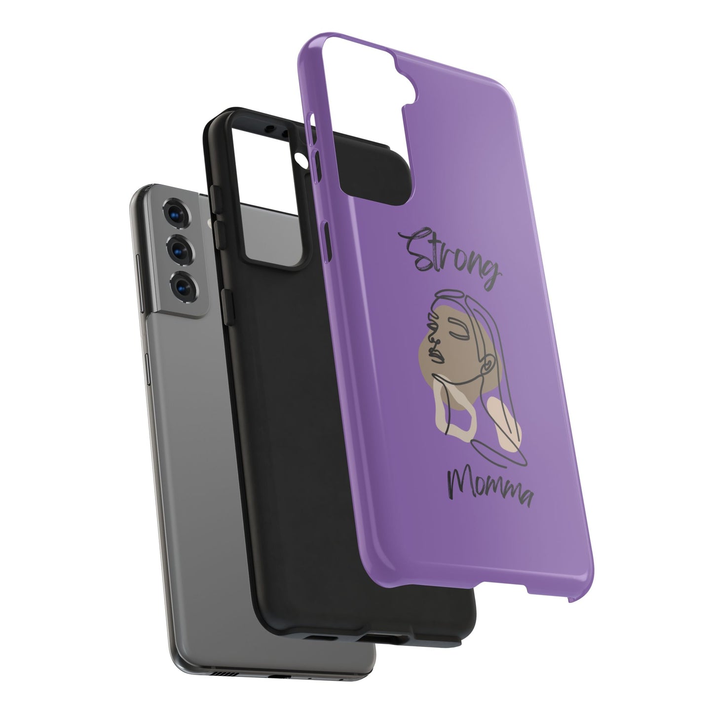 STRONG MOMMA Samsung Galaxy Tough Phone Cases (BL) Light Purple