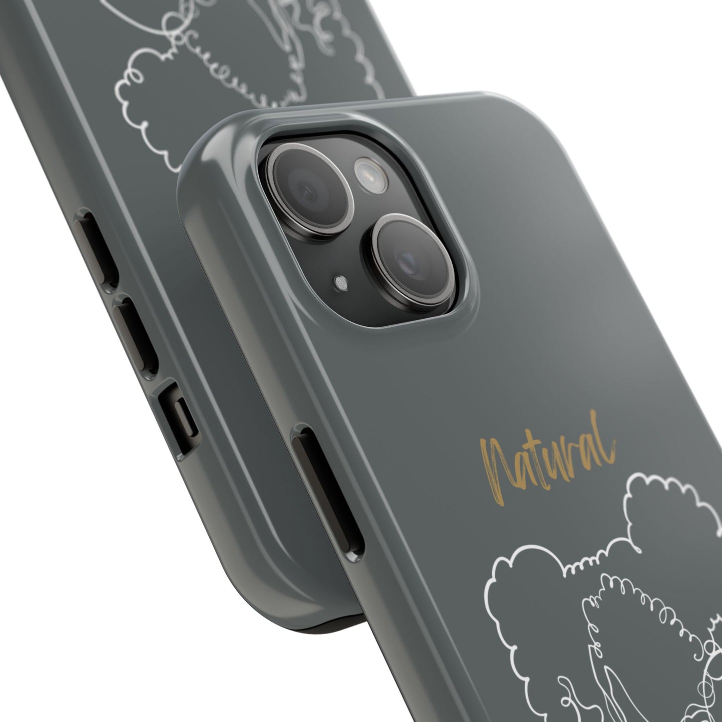 Natural Woman Twin Puffs (WL)Tough Phone Cases DARK GREY