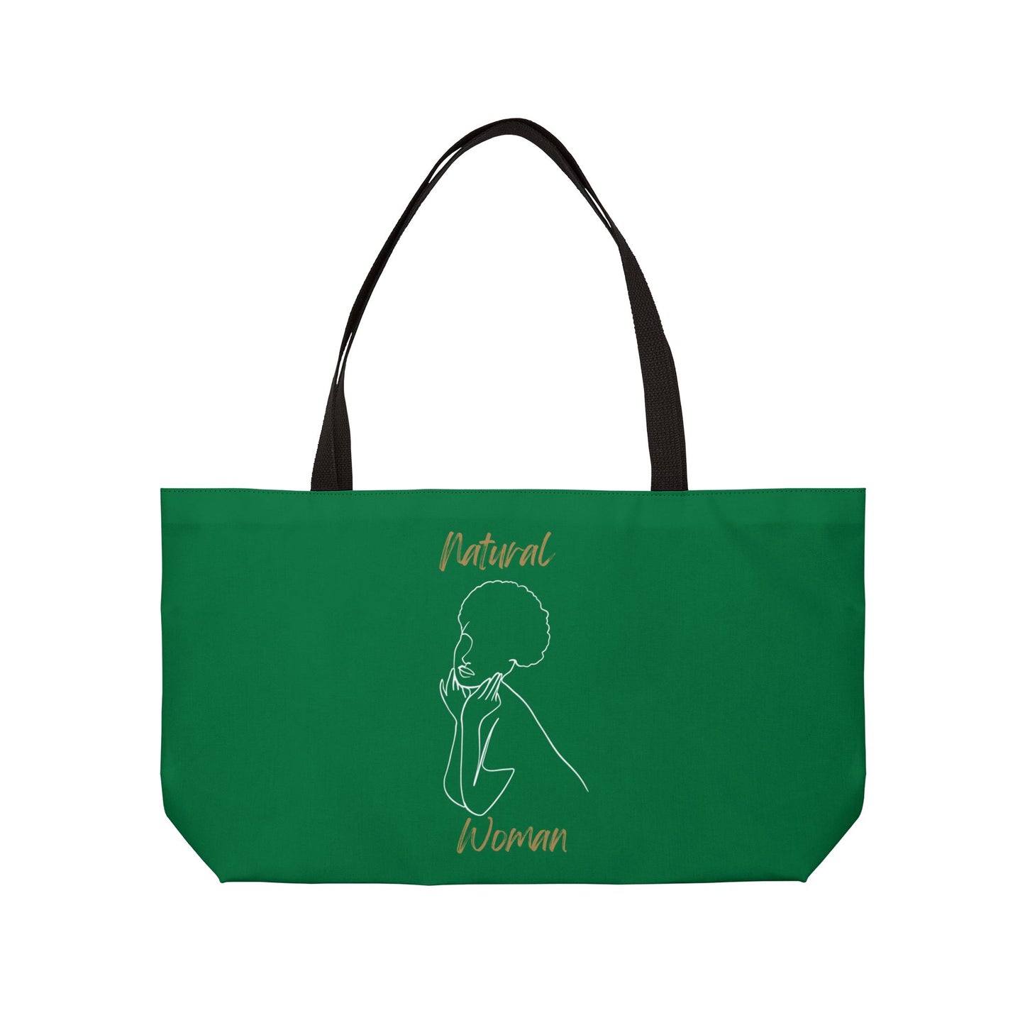 Natural Woman Cute Afro (WL) Weekender Tote Bag DARK GREEN