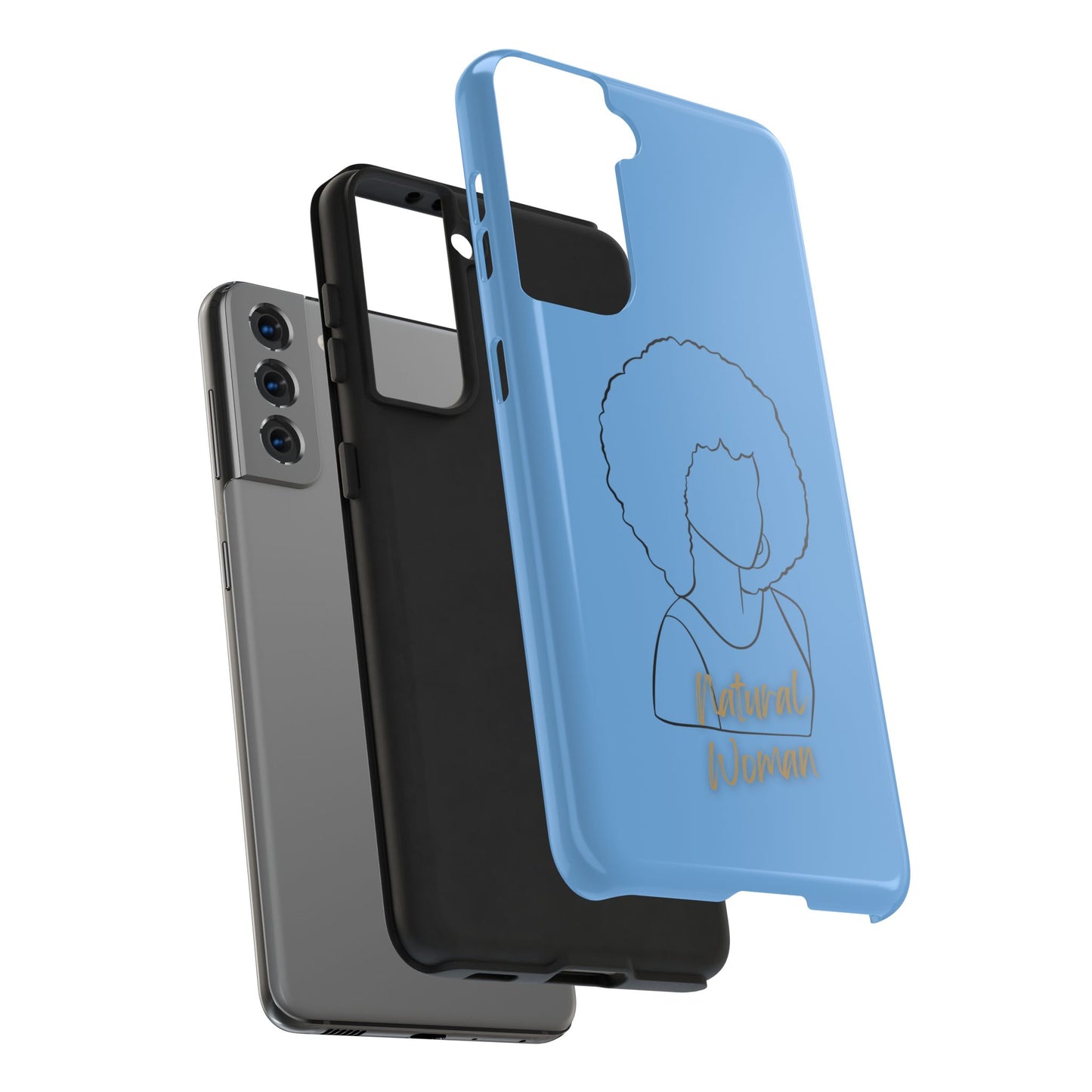 Natural Woman Afro (BL)Tough Phone Cases LIGHT BLUE