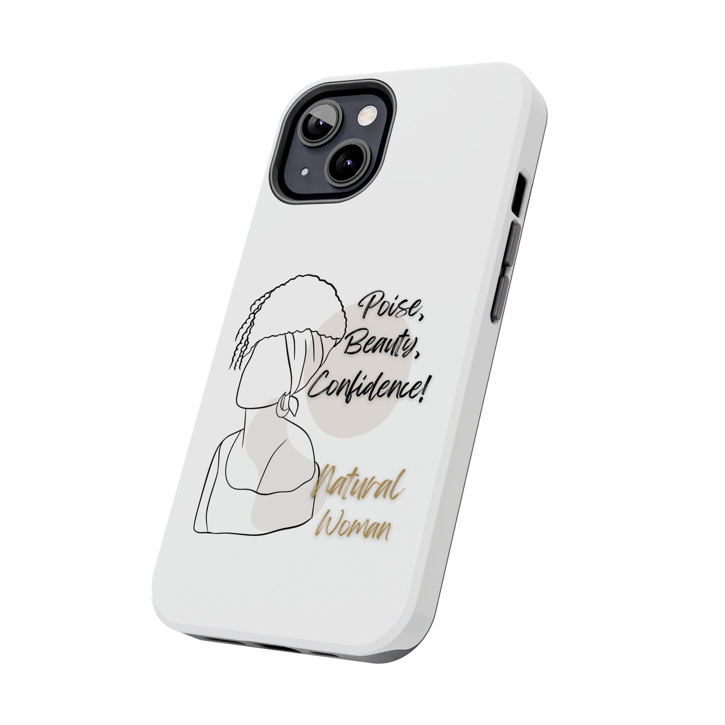Natural woman Puff (BL)Tough Phone Cases WHITE