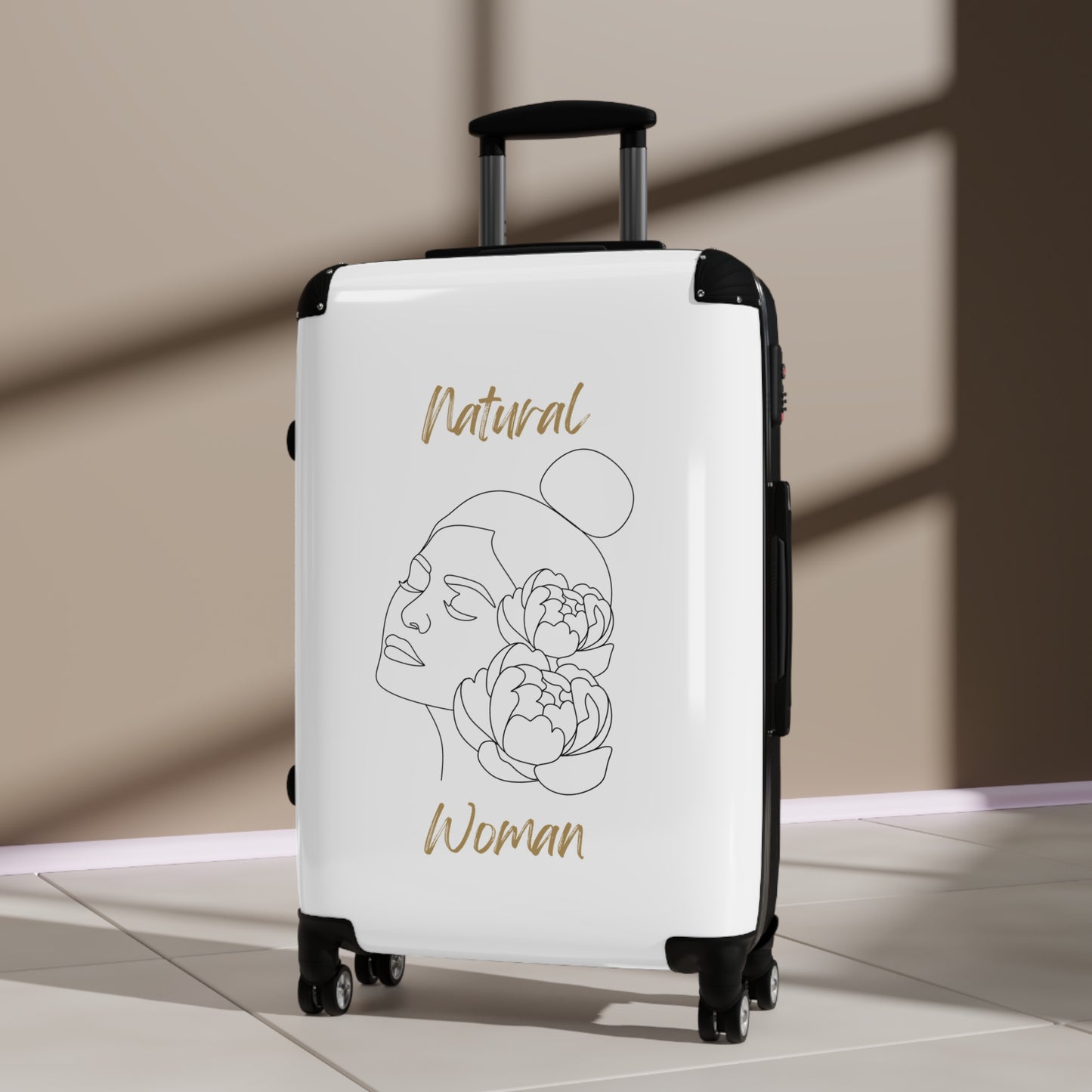 Natural Woman Bun Flower (BL) Suitcase WHITE