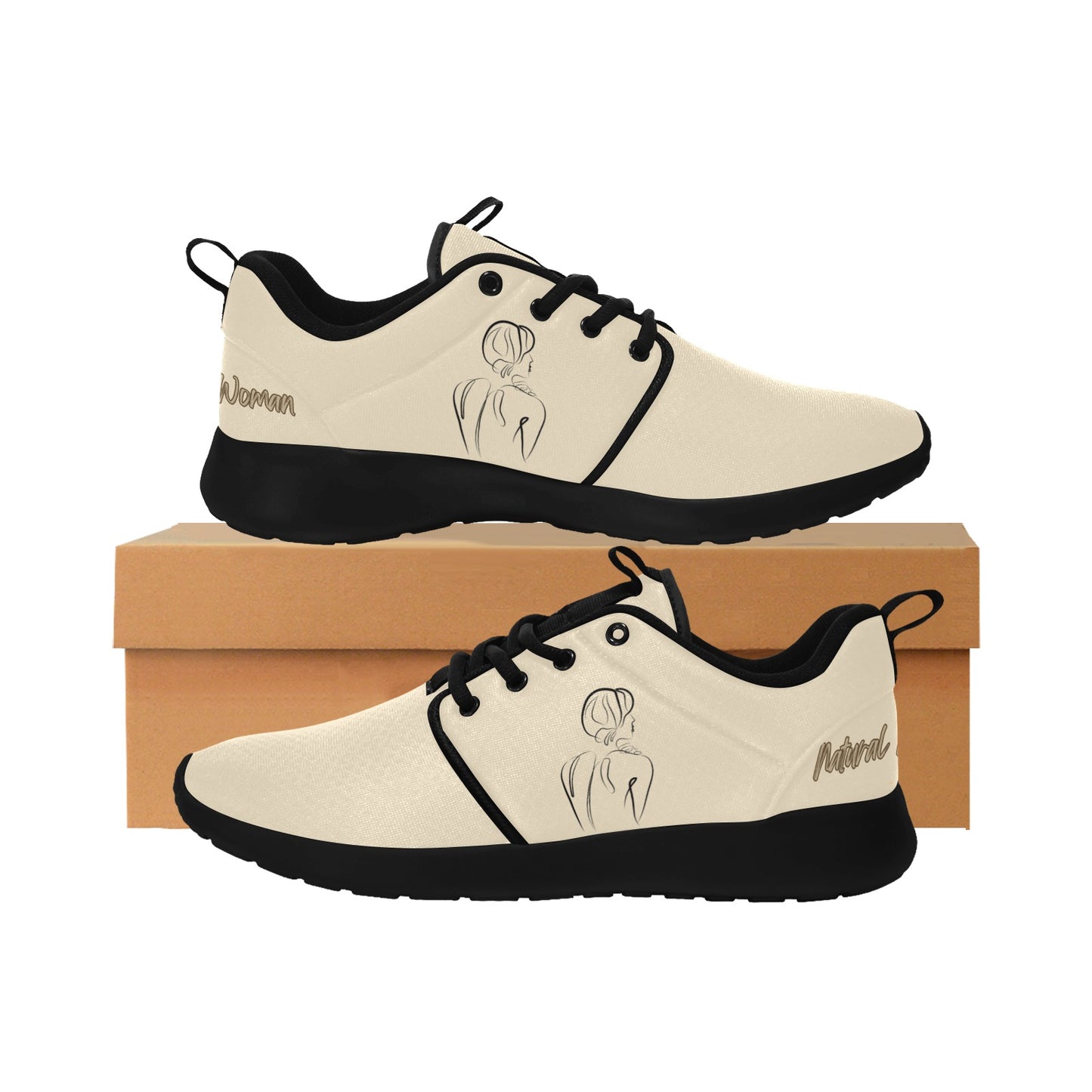 Natural Woman BACK (BL) CREAM w/ Black Sole Sneakers