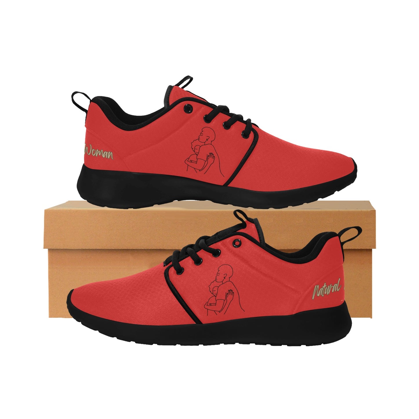 Natural Woman SAFE WITH MOMMA (BL) RED w/ Sole Sneakers