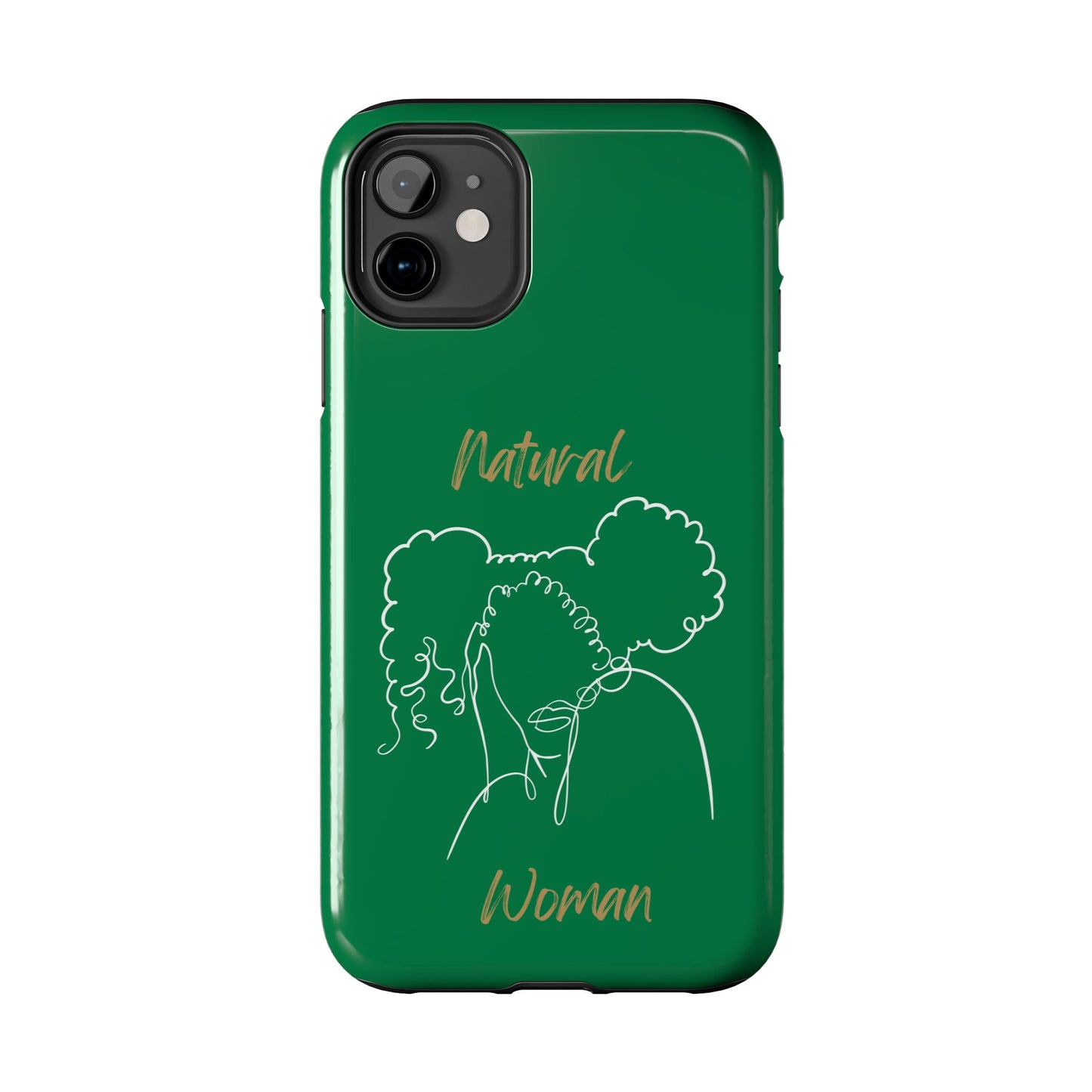 Natural Woman Twin Puffs (WL)Tough Phone Cases DARK GREEN