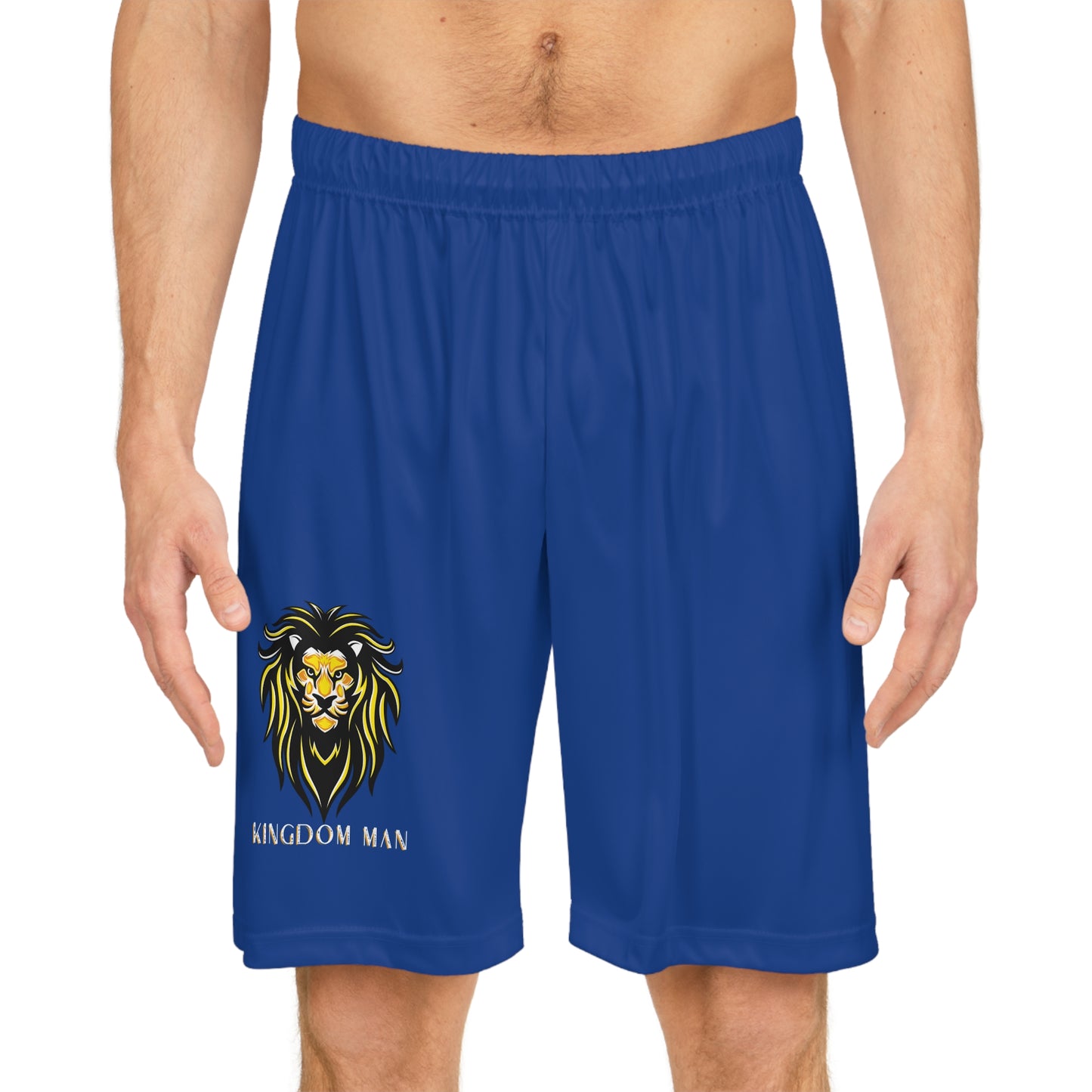 Kingdom Man (White/Gold) Basketball Shorts DARK BLUE